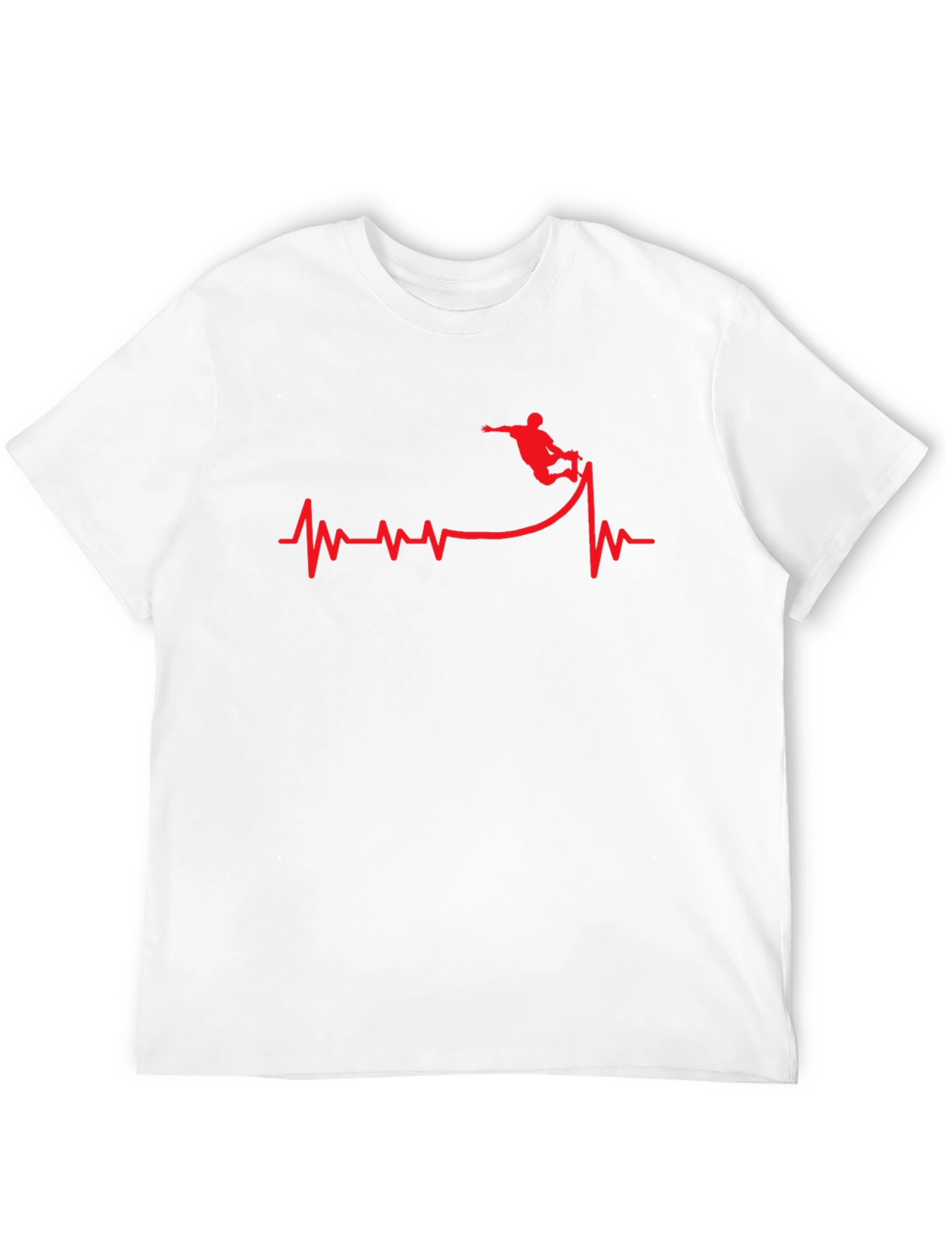 Skateboard Heartbeat Graphic Tee - Black