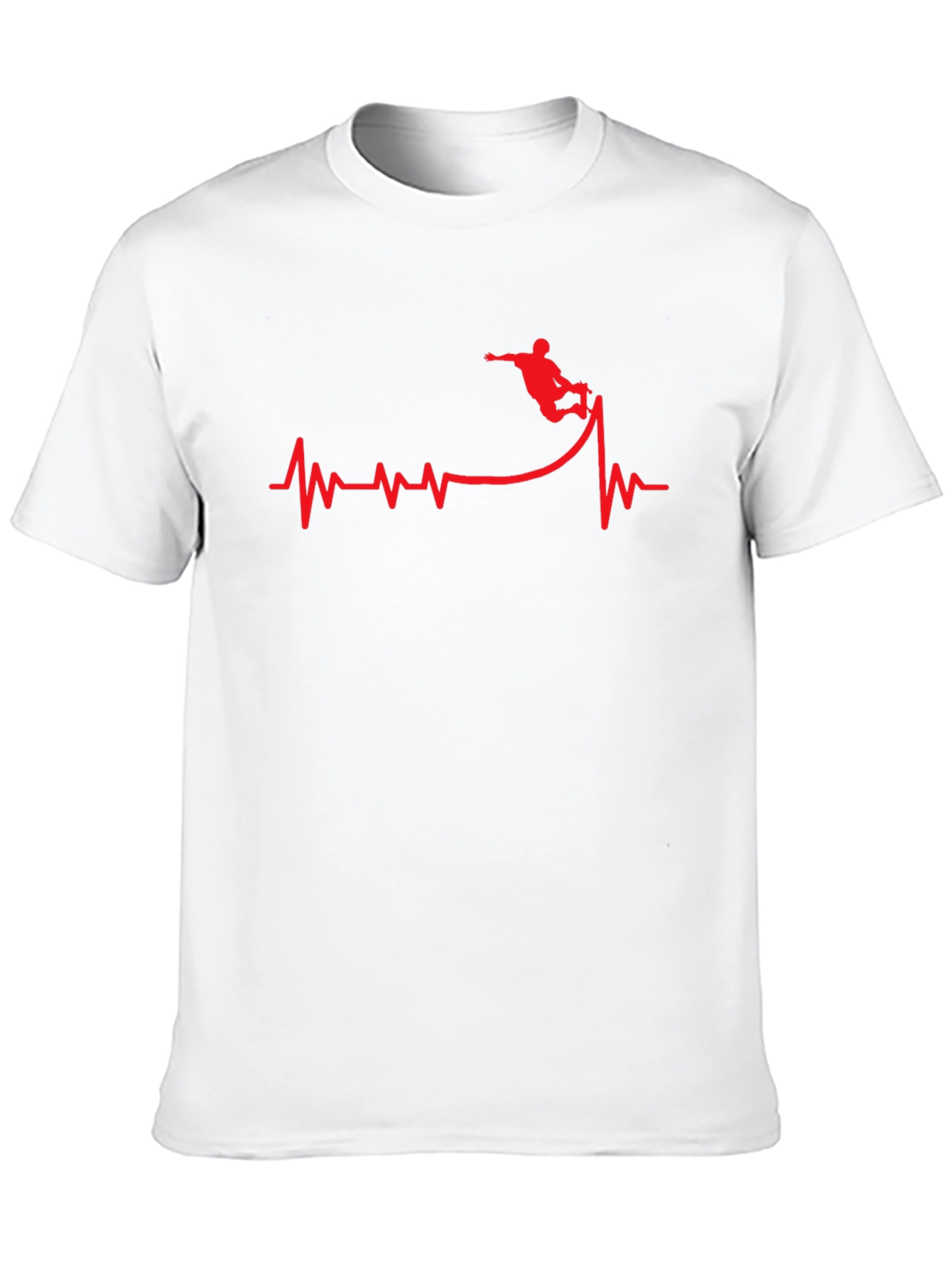 Skateboard Heartbeat Graphic Tee - Black