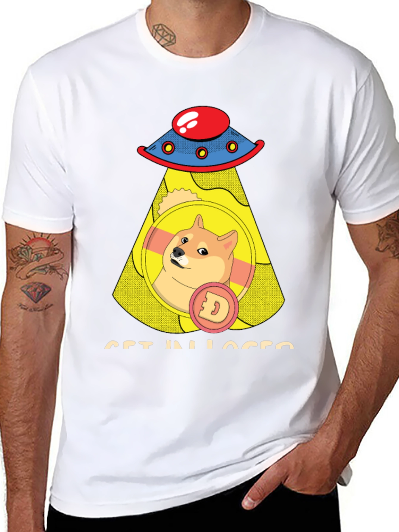 Doge UFO T-Shirt - Get In Losers