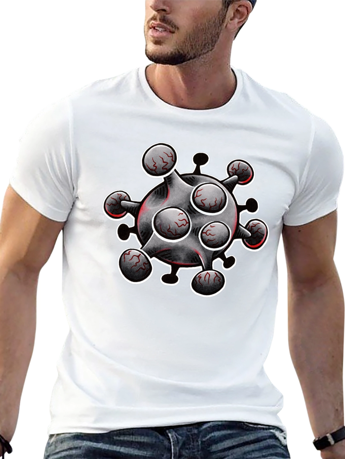 Novelty Virus Graphic T-Shirt - Bold Statement Tee