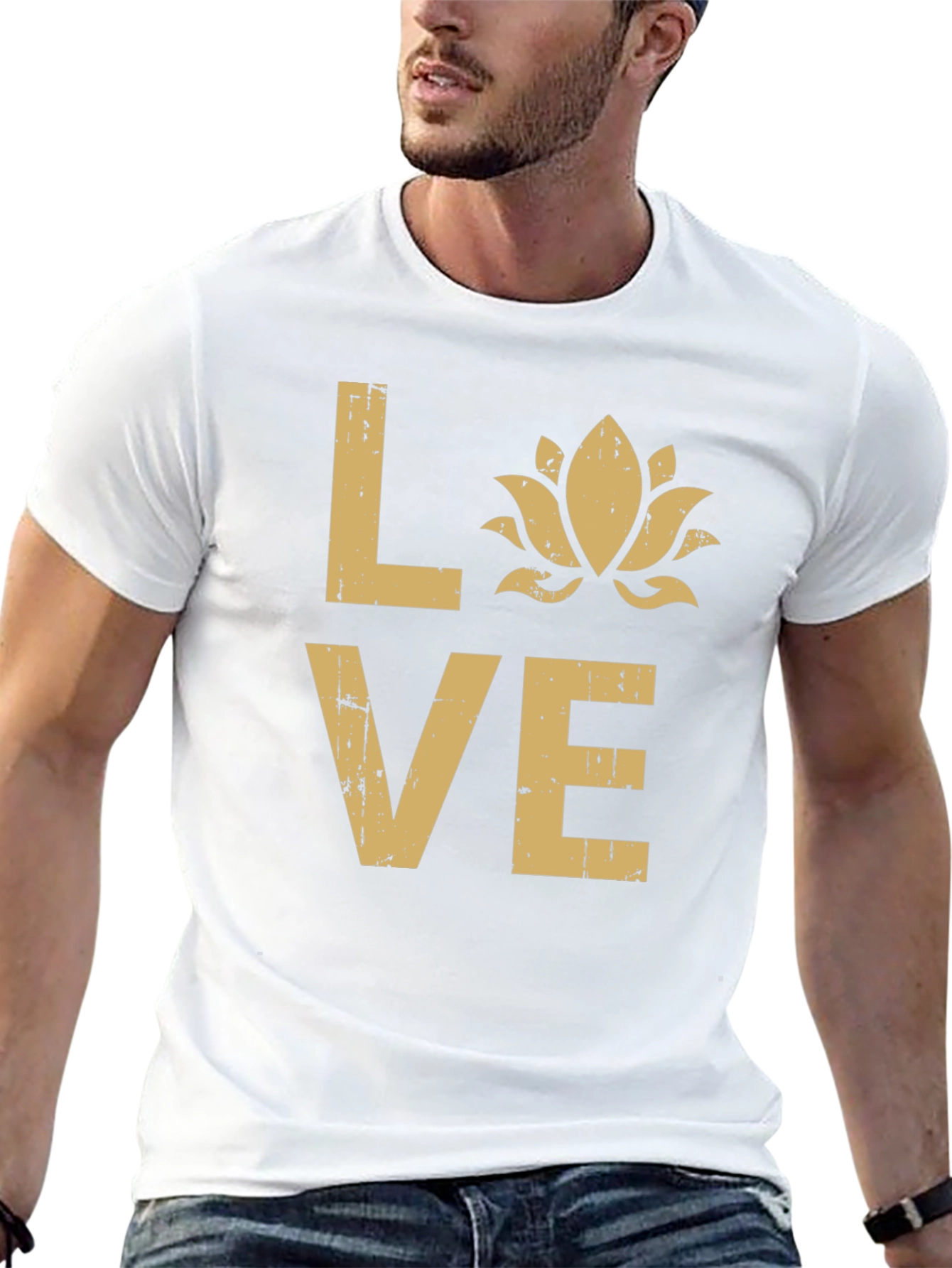 Love Lotus Flower Graphic T-Shirt - Black