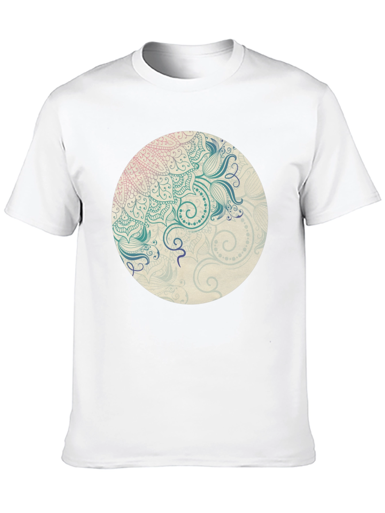 Mandala Graphic Print Crew Neck T-Shirt
