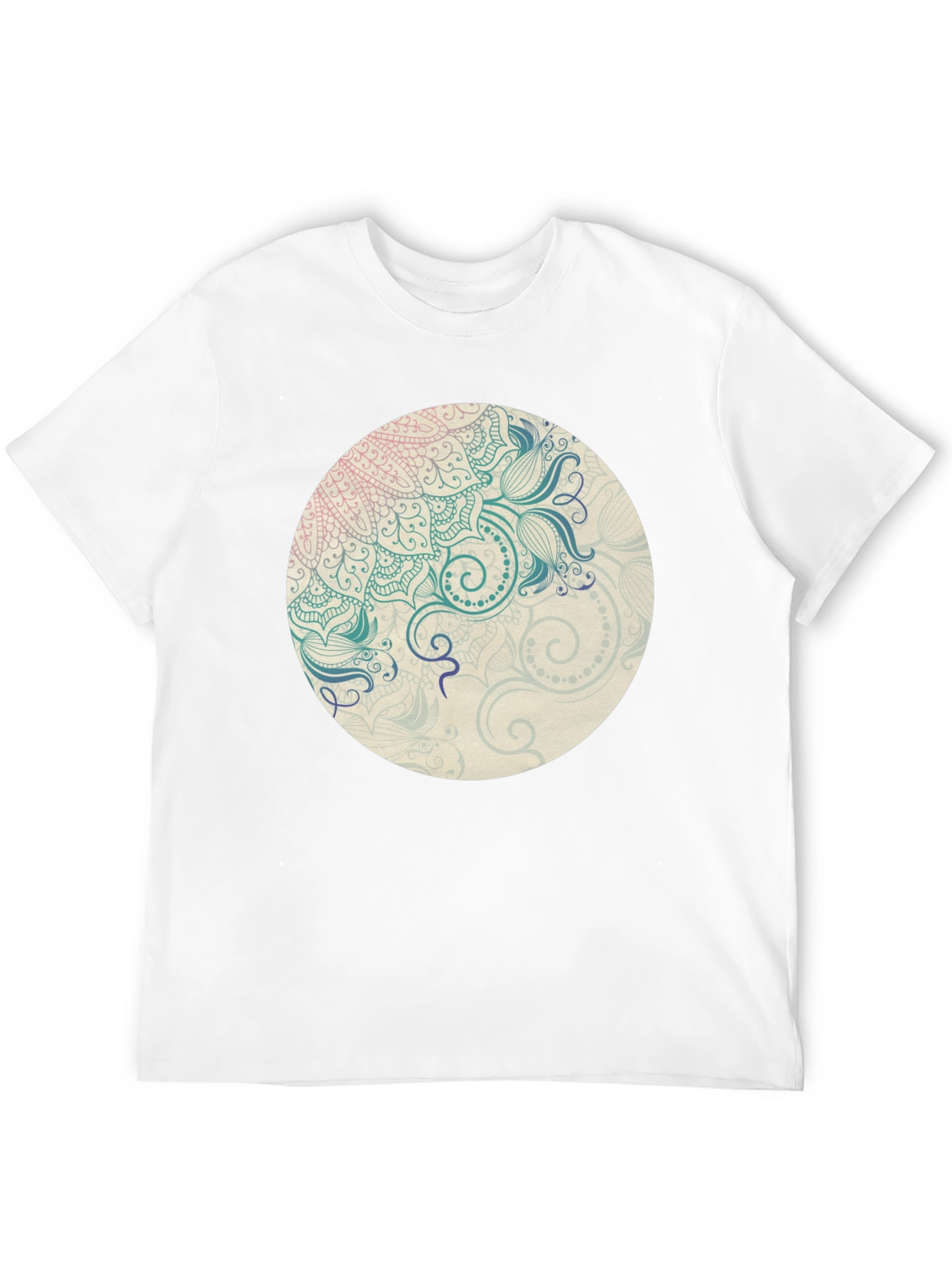 Mandala Graphic Print Crew Neck T-Shirt