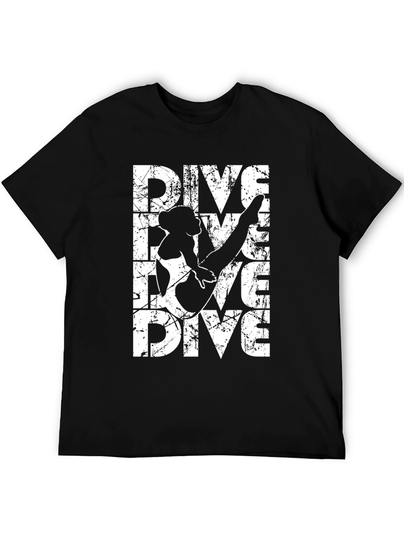 Dive Graphic Tee - Black Cotton T-Shirt