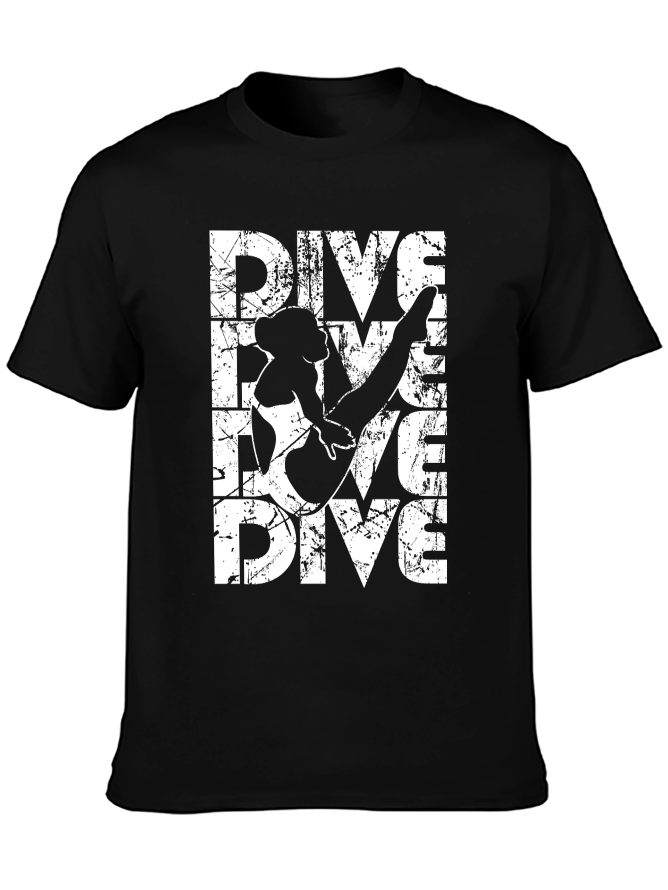 Dive Graphic Tee - Black Cotton T-Shirt