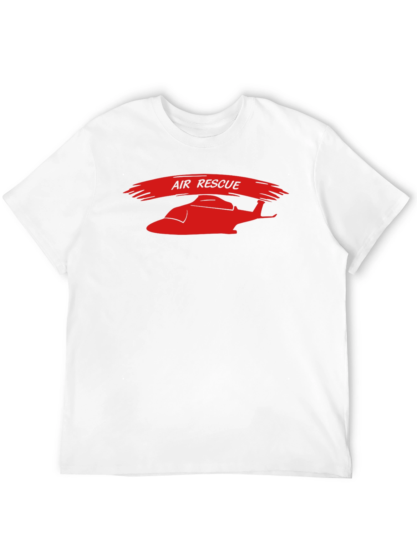 Air Rescue Graphic T-Shirt - Red Helicopter Print