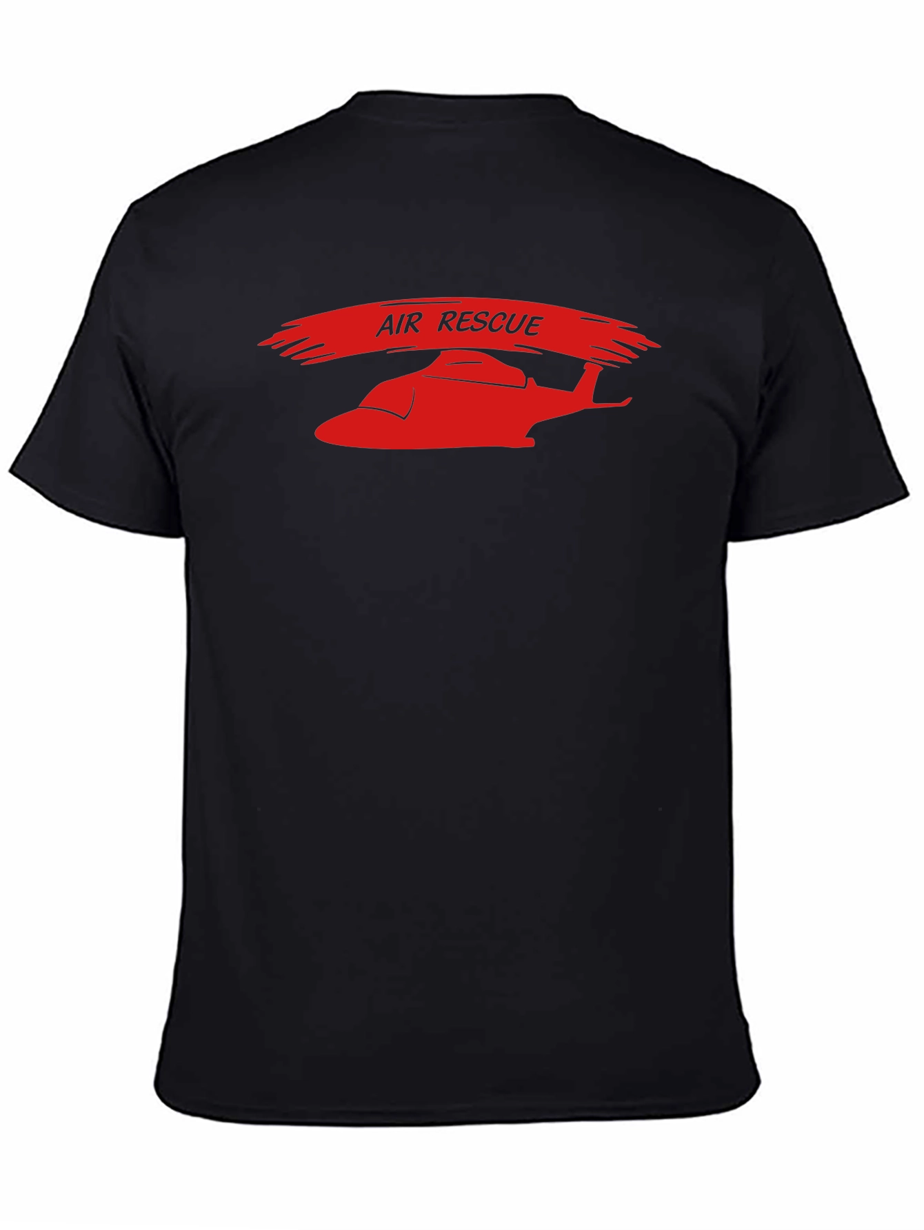 Air Rescue Graphic T-Shirt - Red Helicopter Print