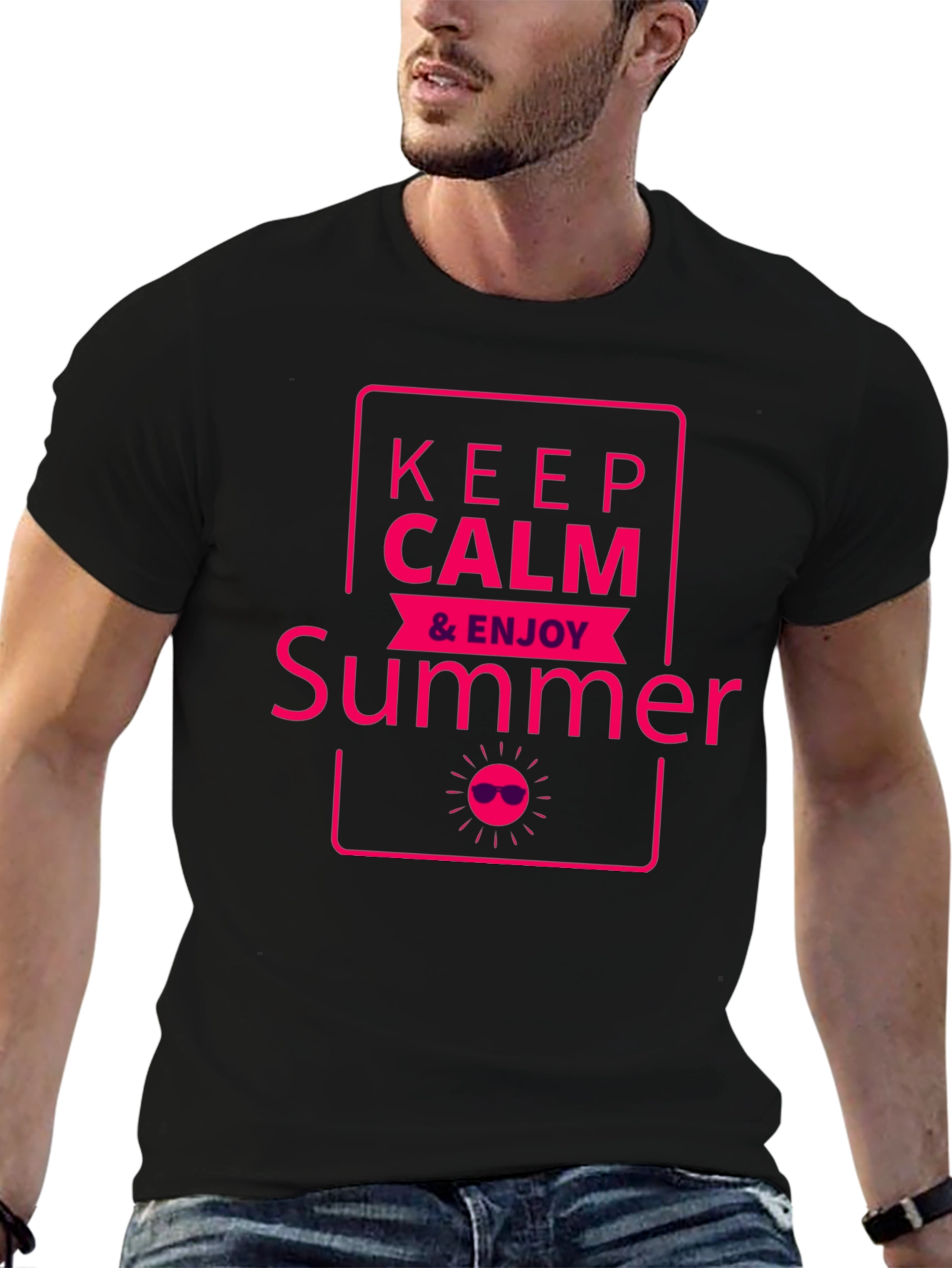 Keep Calm & Enjoy Summer Graphic T-Shirt