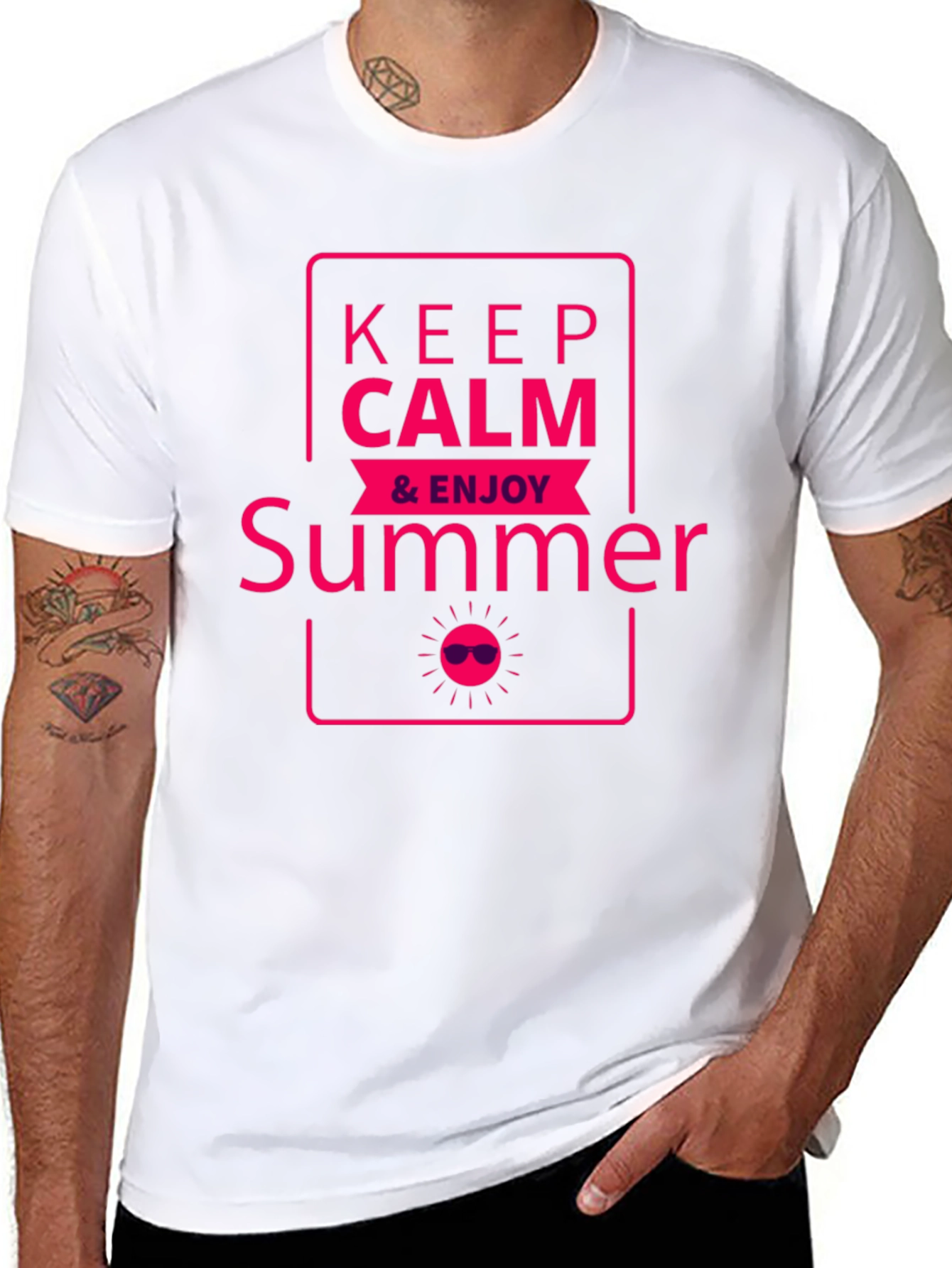 Keep Calm & Enjoy Summer Graphic T-Shirt