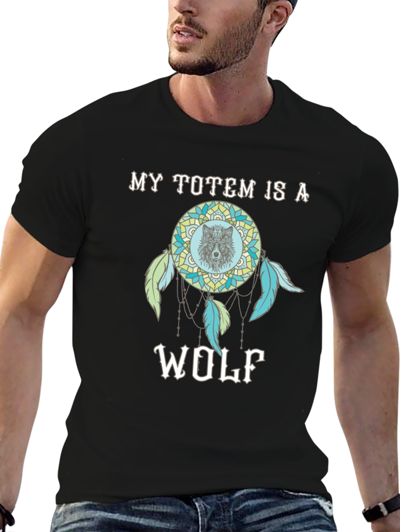 Wolf Totem Dreamcatcher Graphic T-Shirt