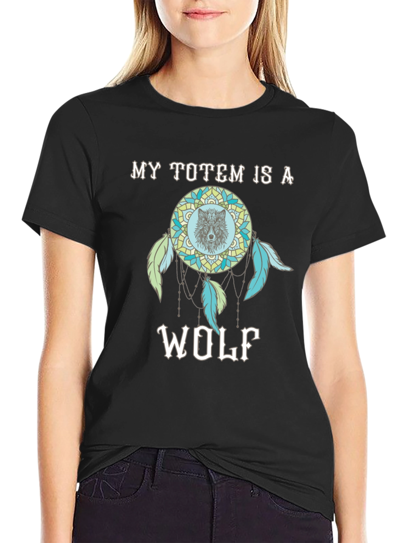 Wolf Totem Dreamcatcher Graphic T-Shirt