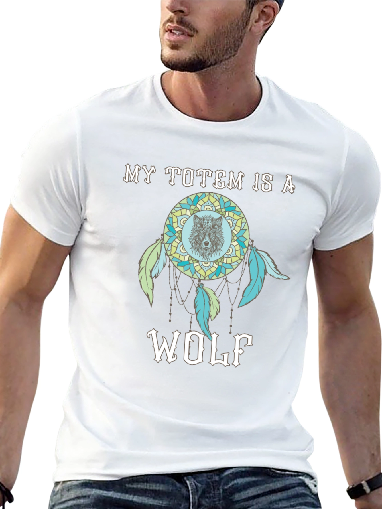 Wolf Totem Dreamcatcher Graphic T-Shirt