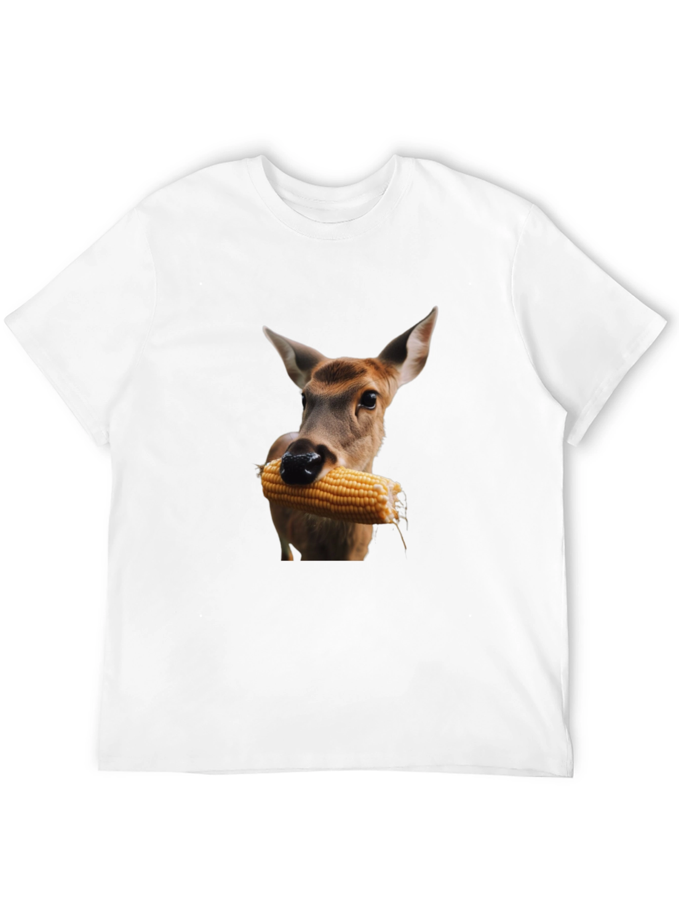 Deer Eating Corn T-Shirt - Black