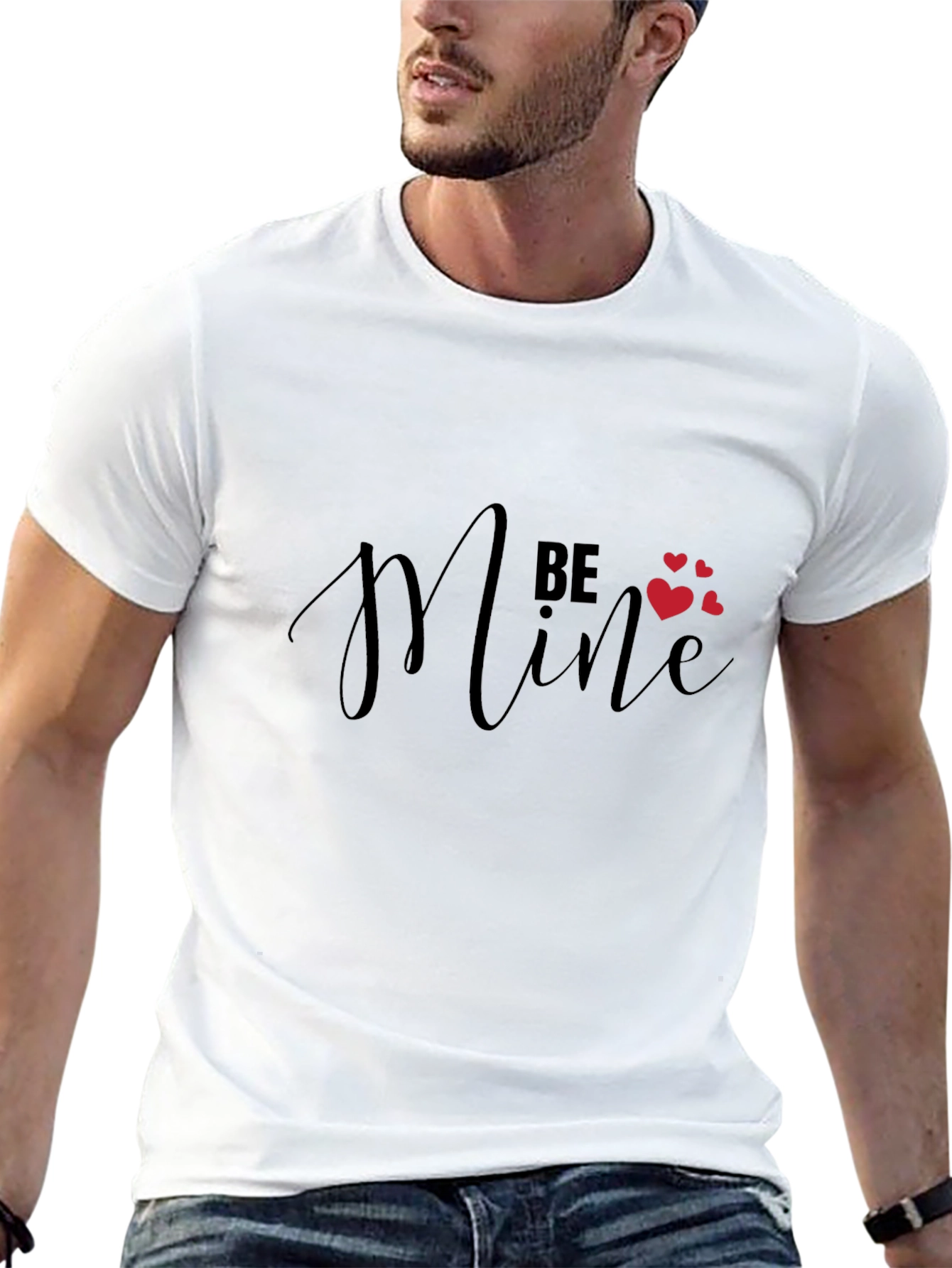 Be Mine Valentines Day Graphic Tee - Black