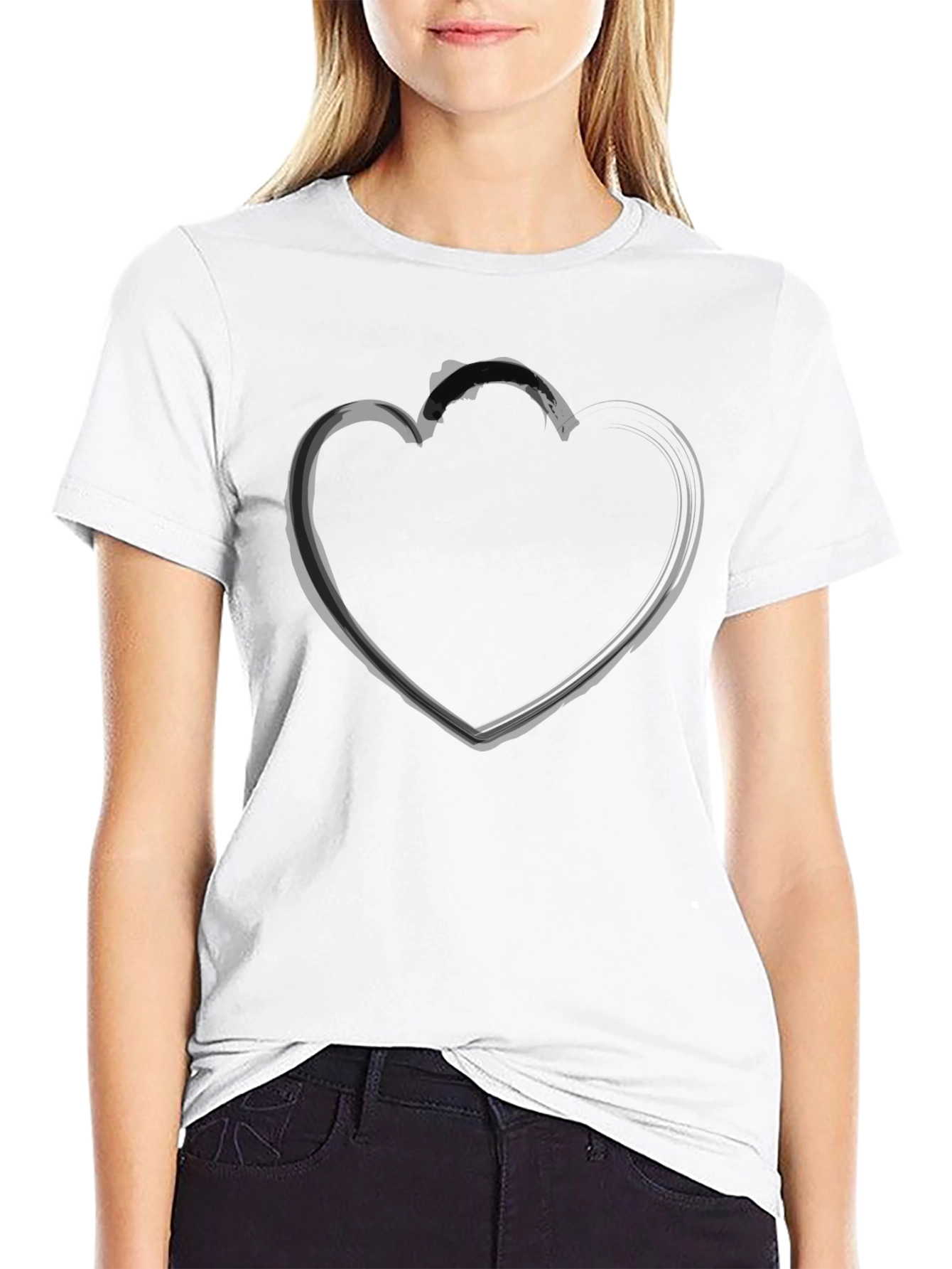 Black Heart Graphic Tee - Stylish Mens Casual Shirt