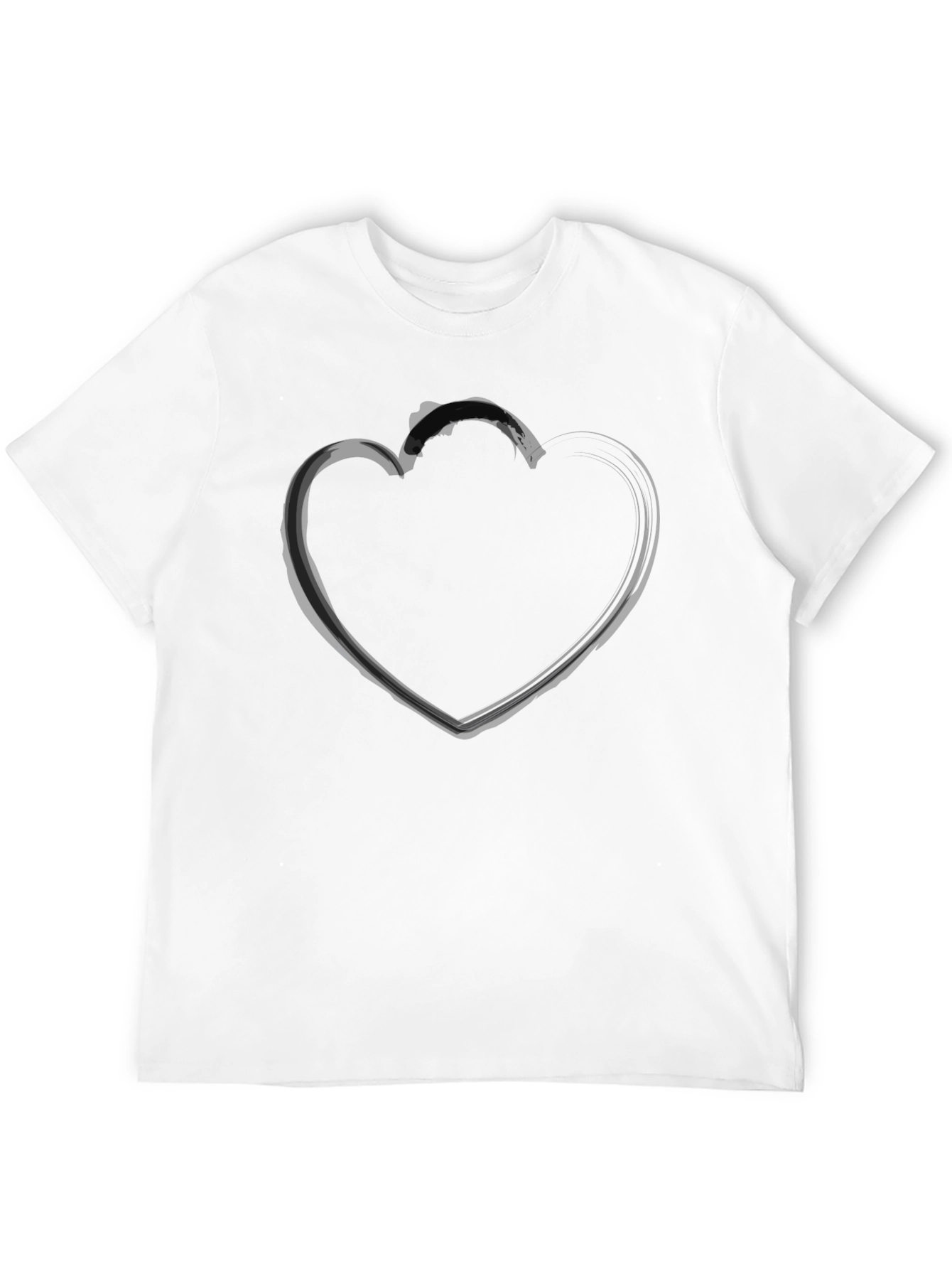 Black Heart Graphic Tee - Stylish Mens Casual Shirt