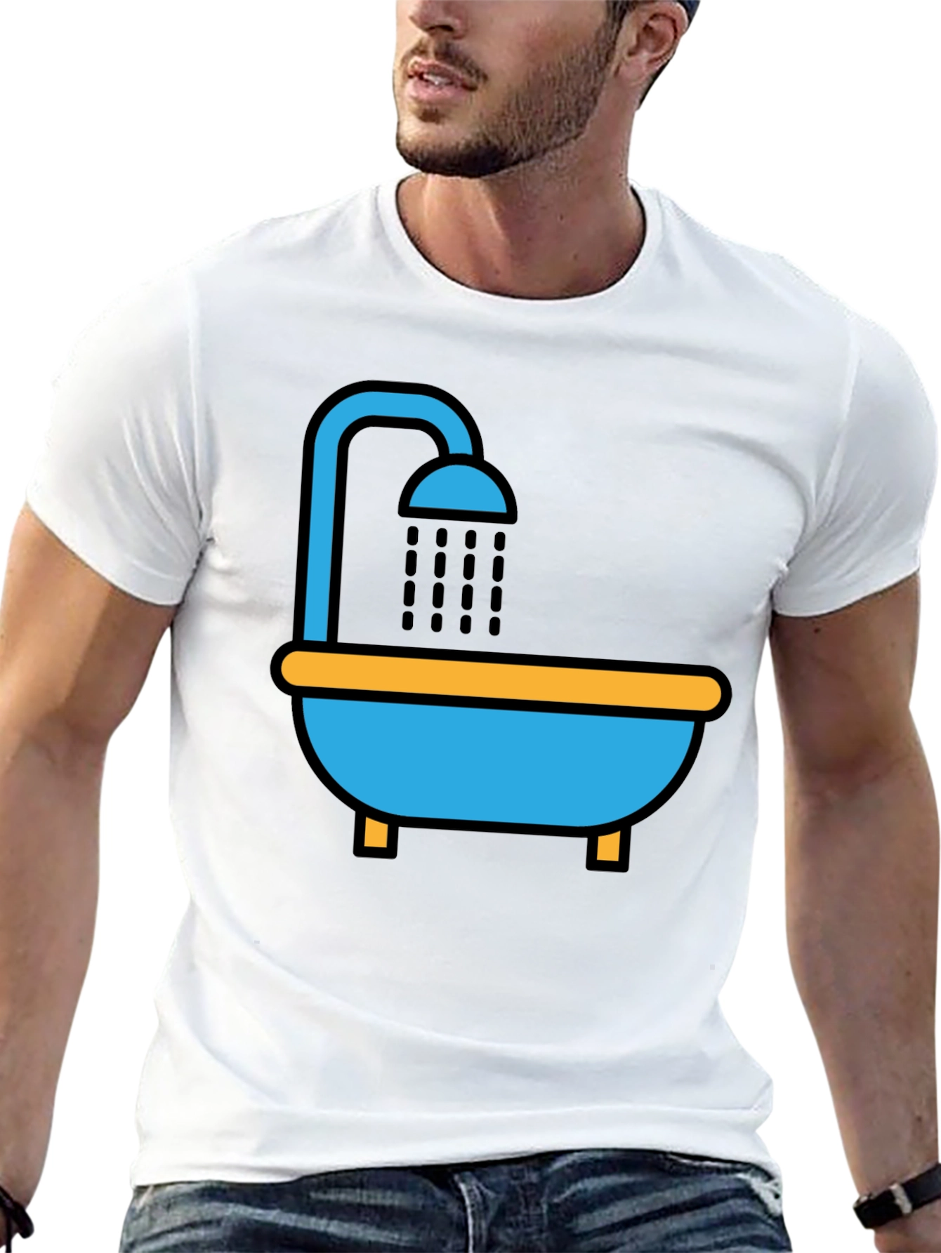 Shower T-Shirt - Unique Cartoon Graphic Tee