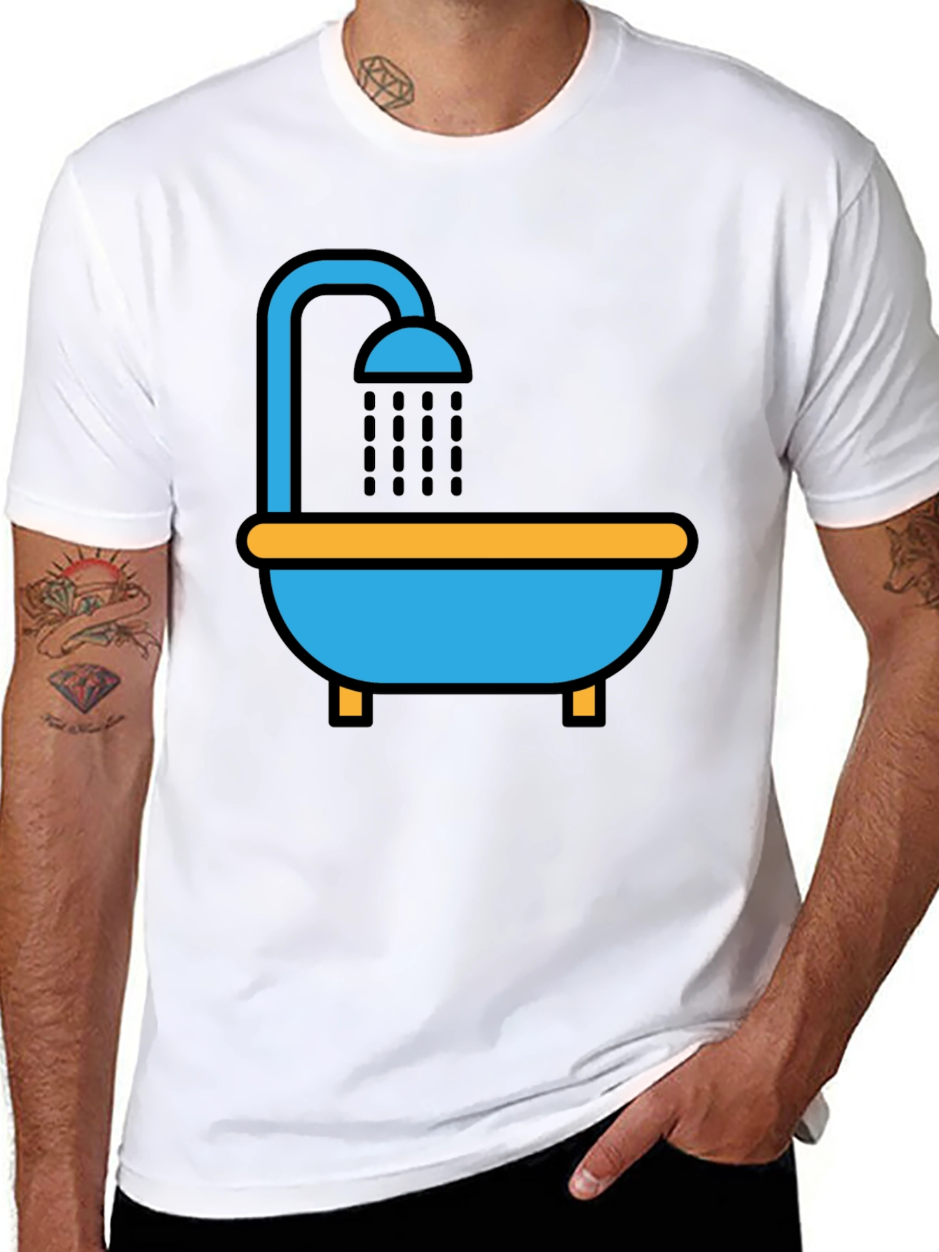 Shower T-Shirt - Unique Cartoon Graphic Tee