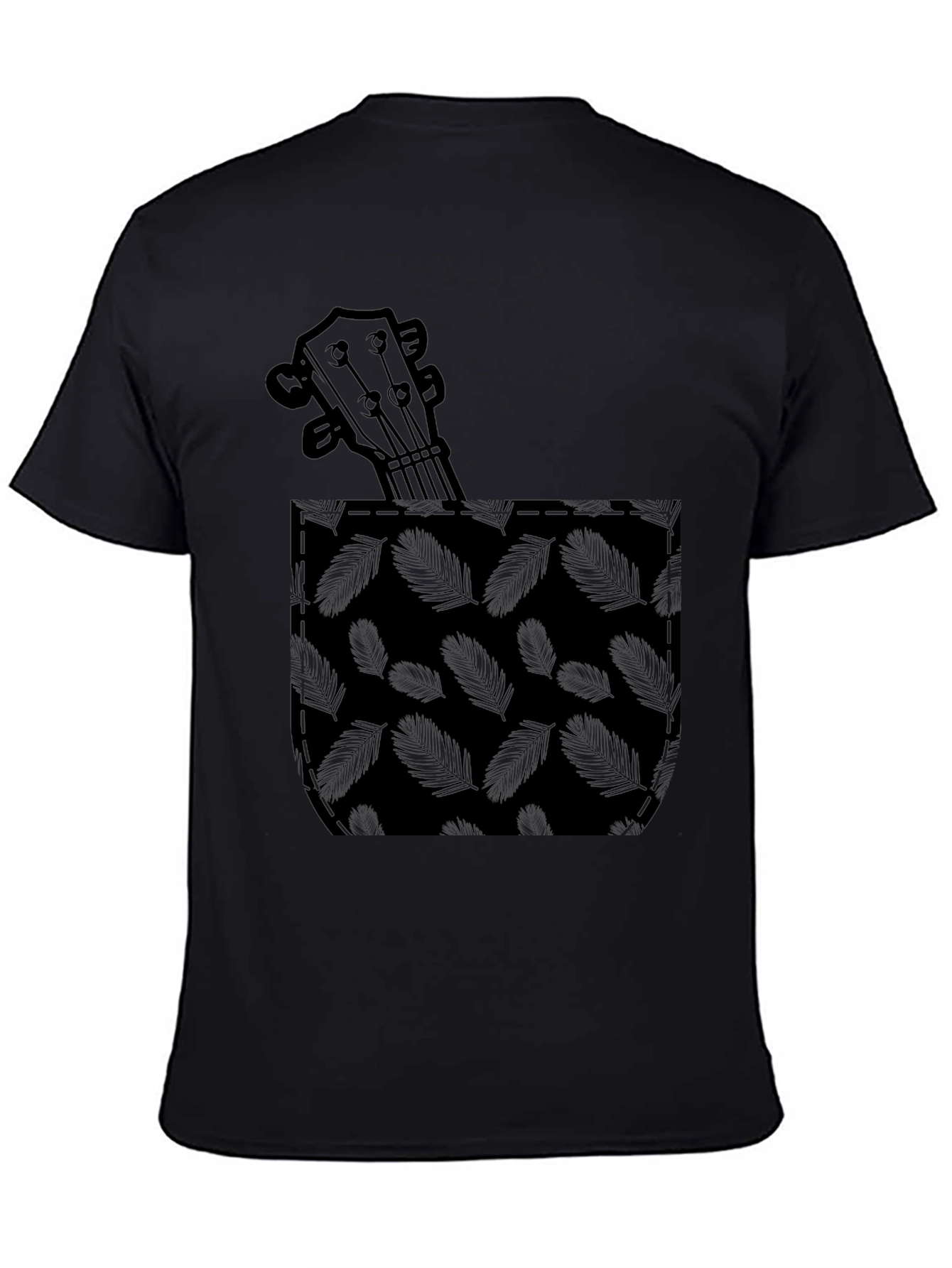 Ukulele Pocket Graphic Tee - Soft Cotton Blend