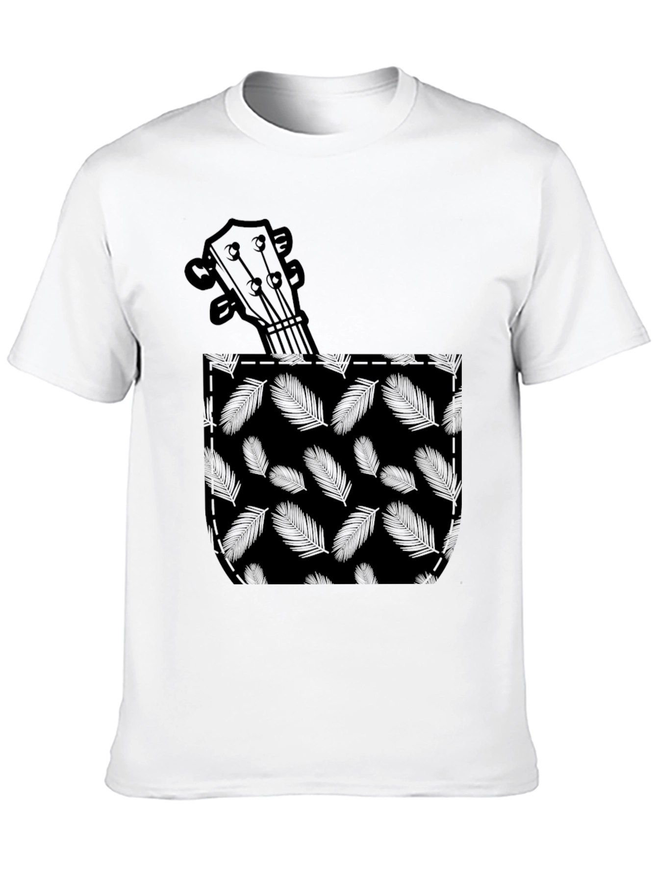 Ukulele Pocket Graphic Tee - Soft Cotton Blend