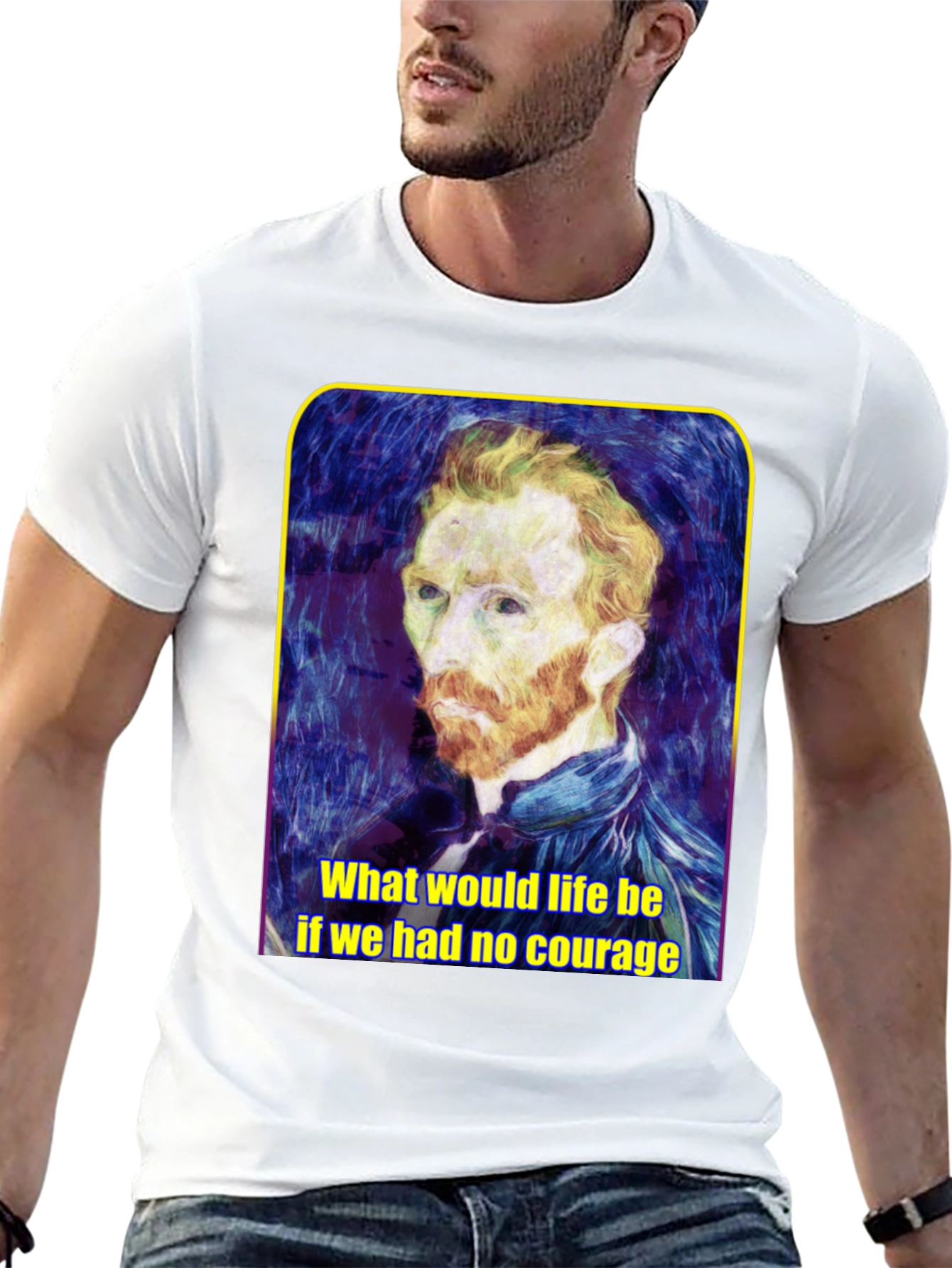 Van Gogh Courage Quote Graphic Tee