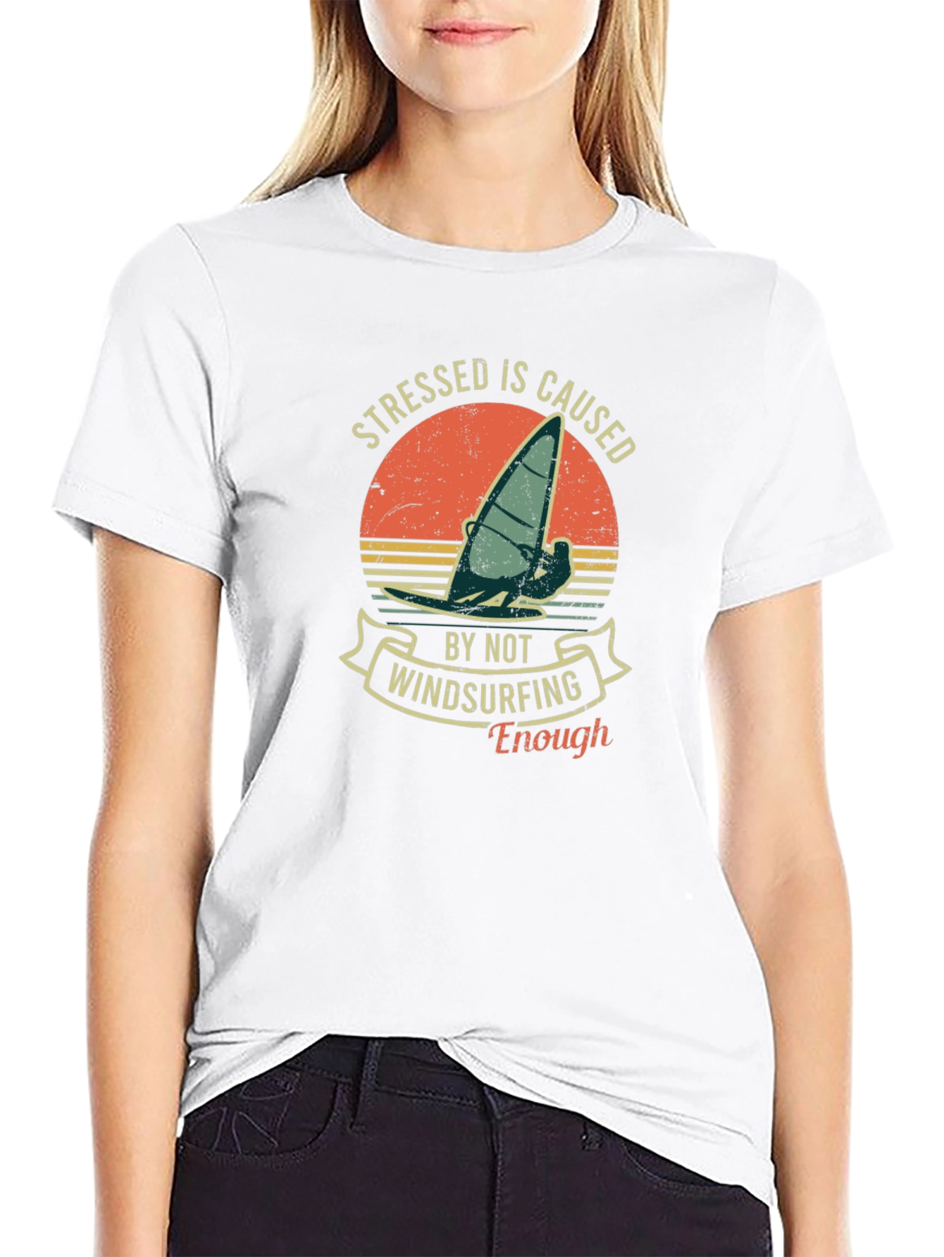 Windsurfing T-Shirt: Stressed Is Caused By Not Windsurfing Enough