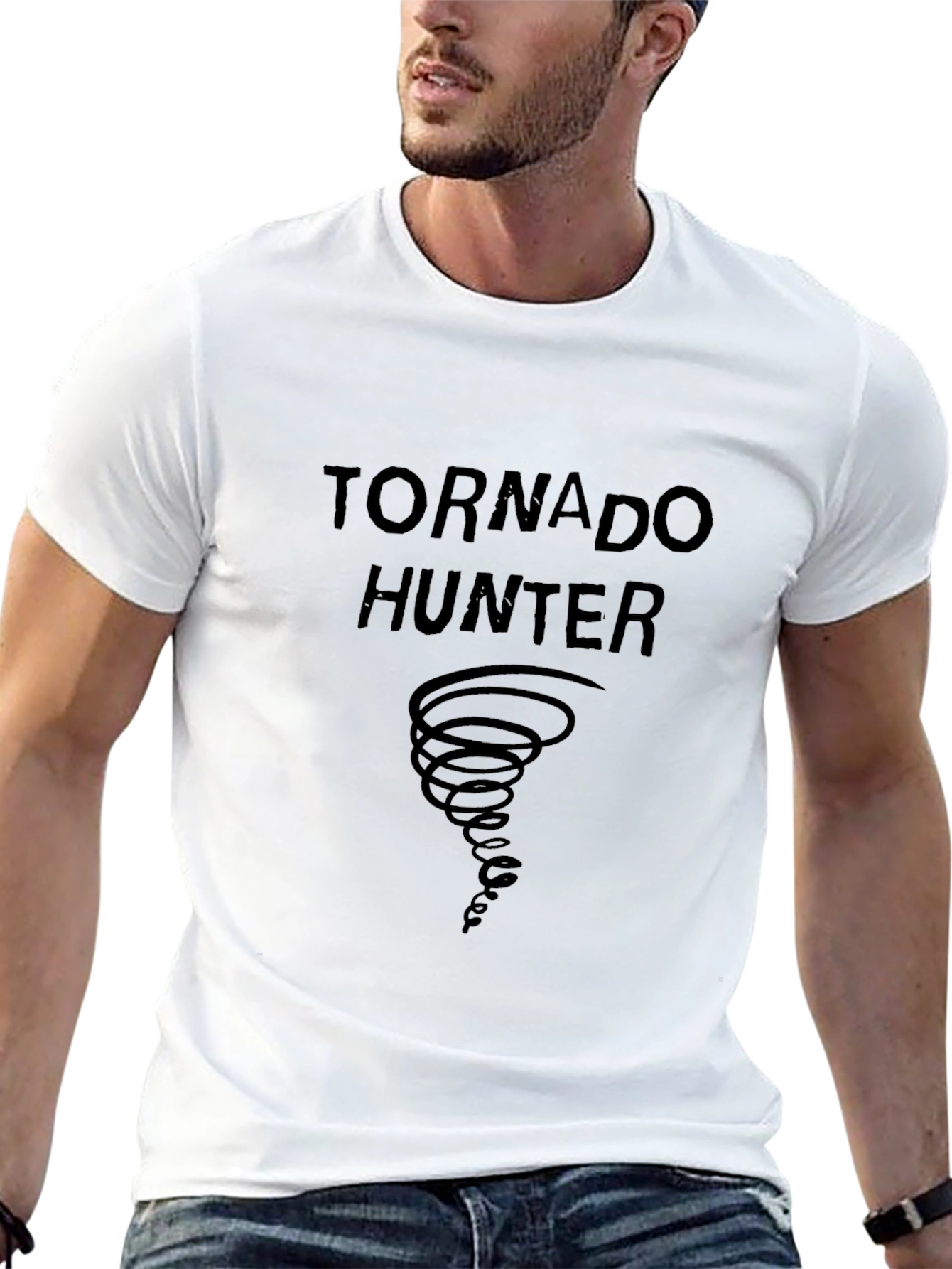 Tornado Hunter Graphic Tee - Black Cotton T-Shirt