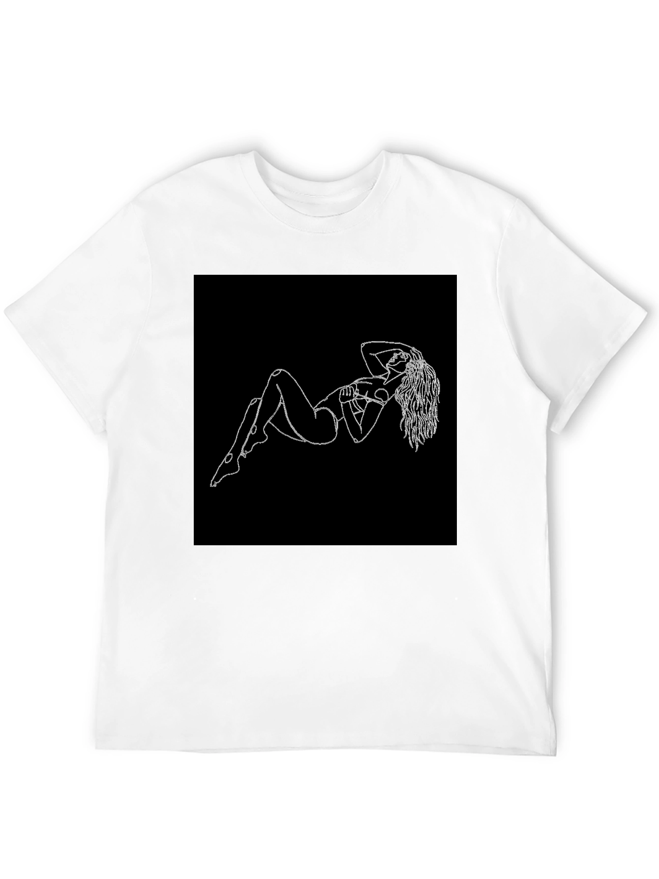 Black T-Shirt with Figure Print