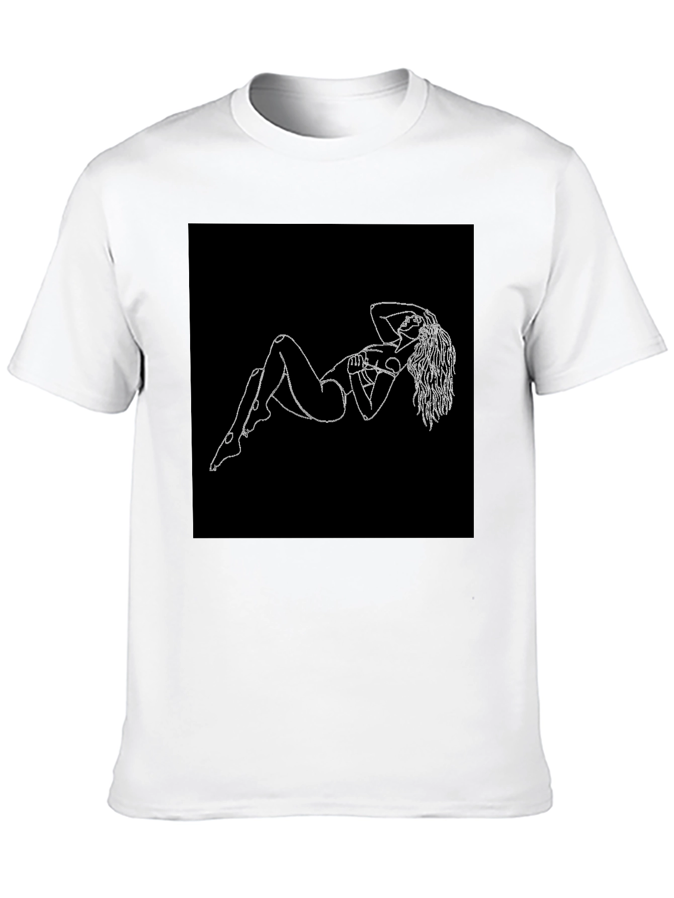 Black T-Shirt with Figure Print