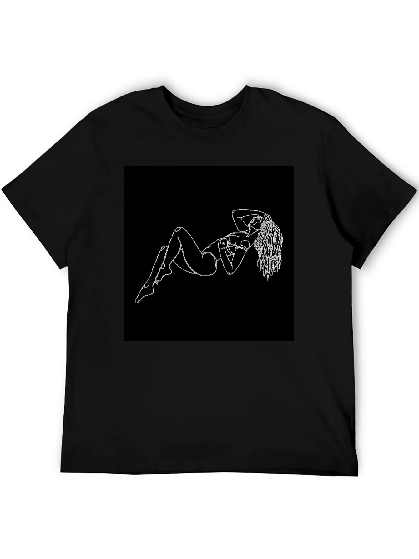 Black T-Shirt with Figure Print