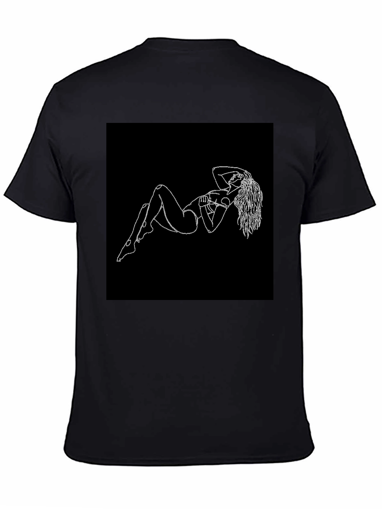 Black T-Shirt with Figure Print
