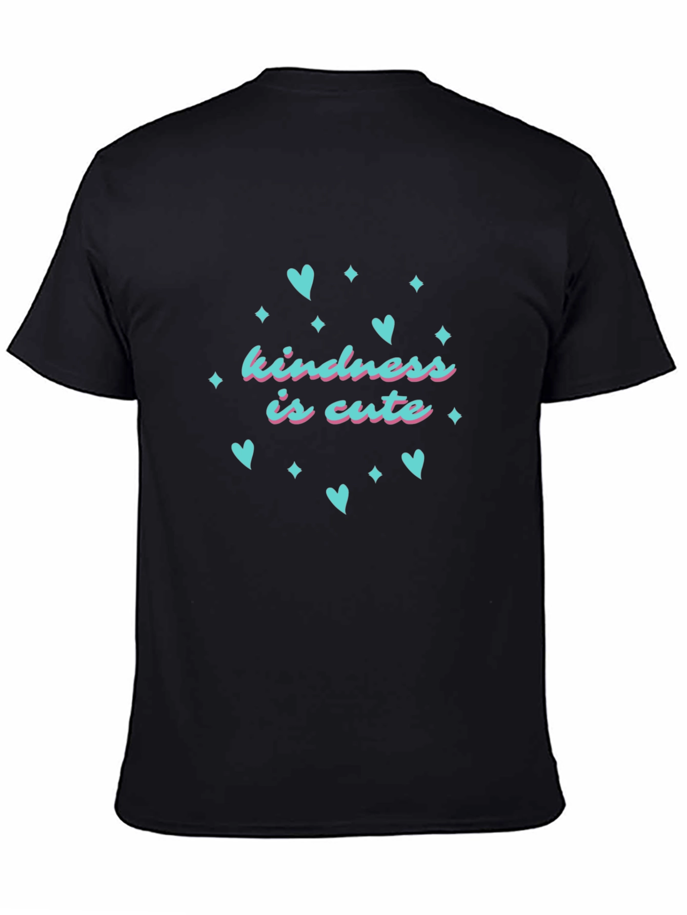 Kindness is Cute T-Shirt - Black Crew Neck