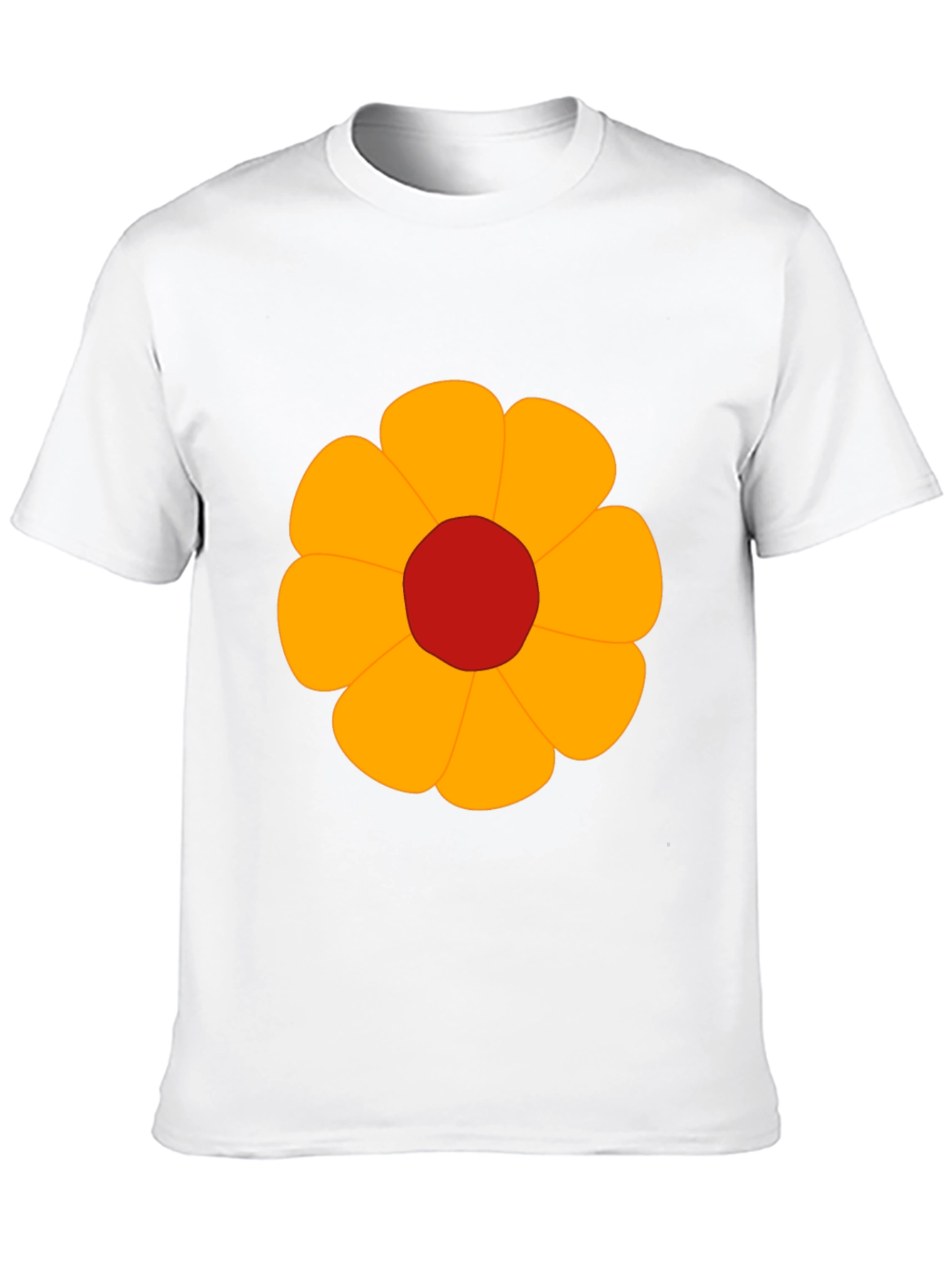 Black T-Shirt with Bold Flower Graphic