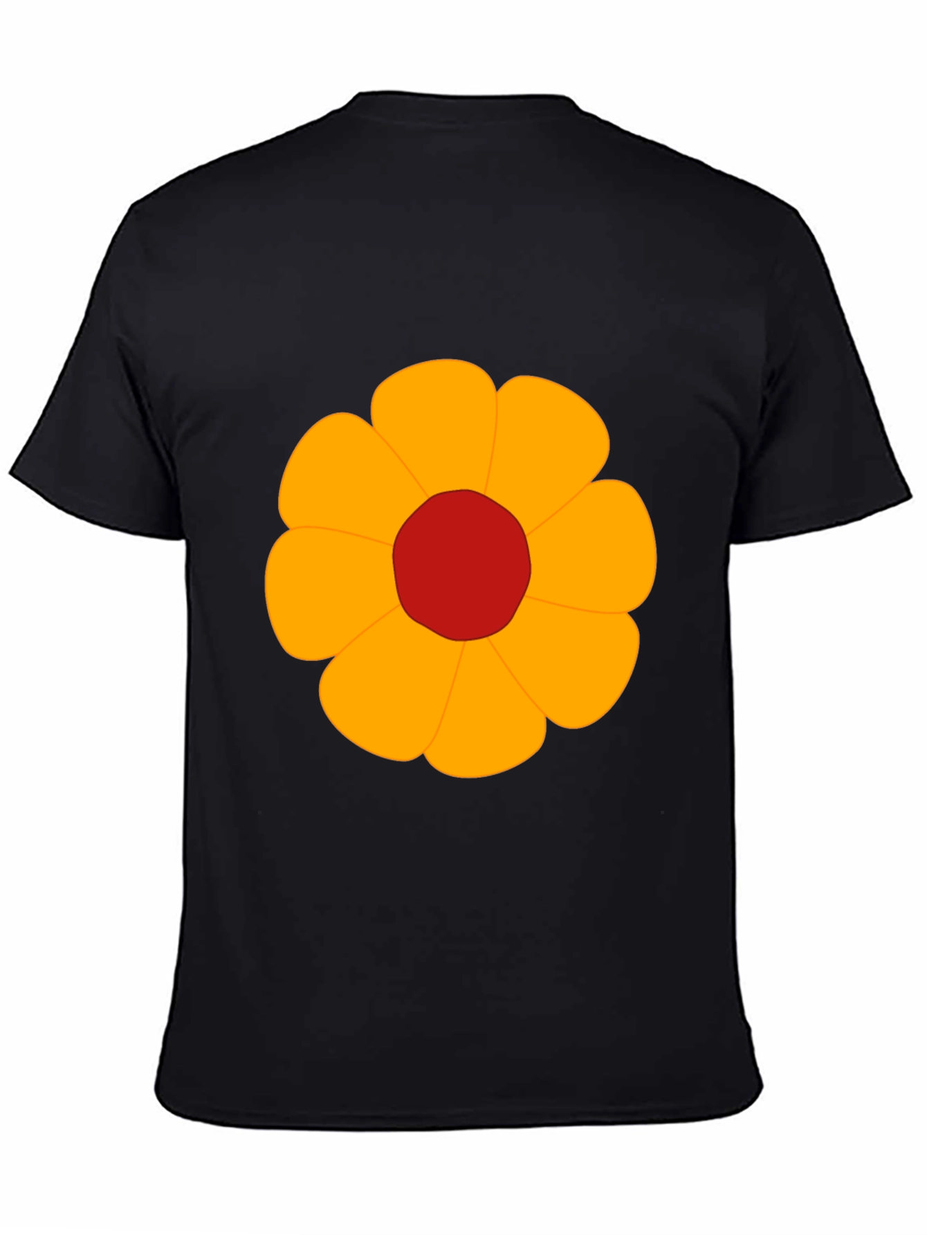 Black T-Shirt with Bold Flower Graphic