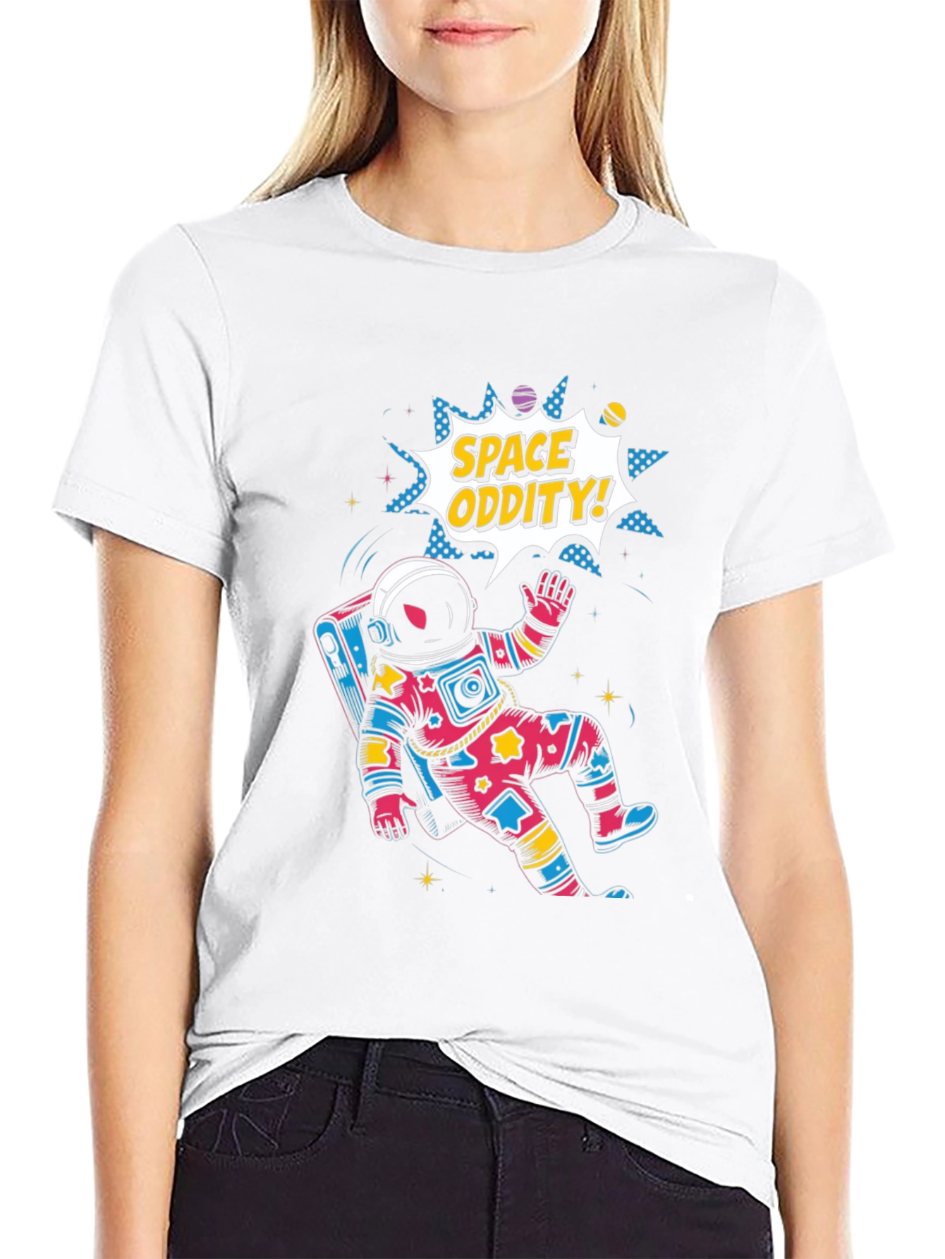 Space Oddity Graphic Tee - Black Cotton Blend