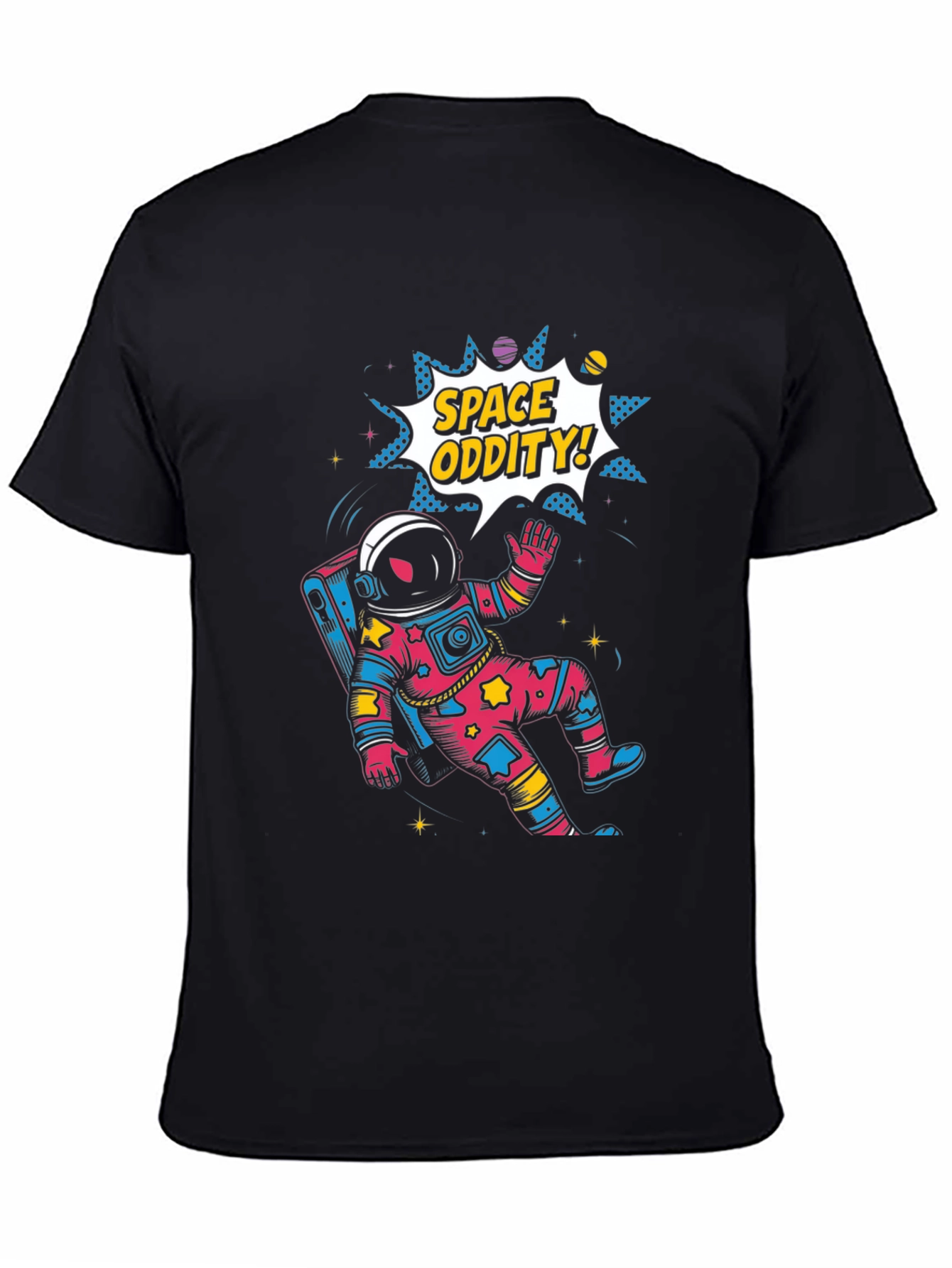 Space Oddity Graphic Tee - Black Cotton Blend