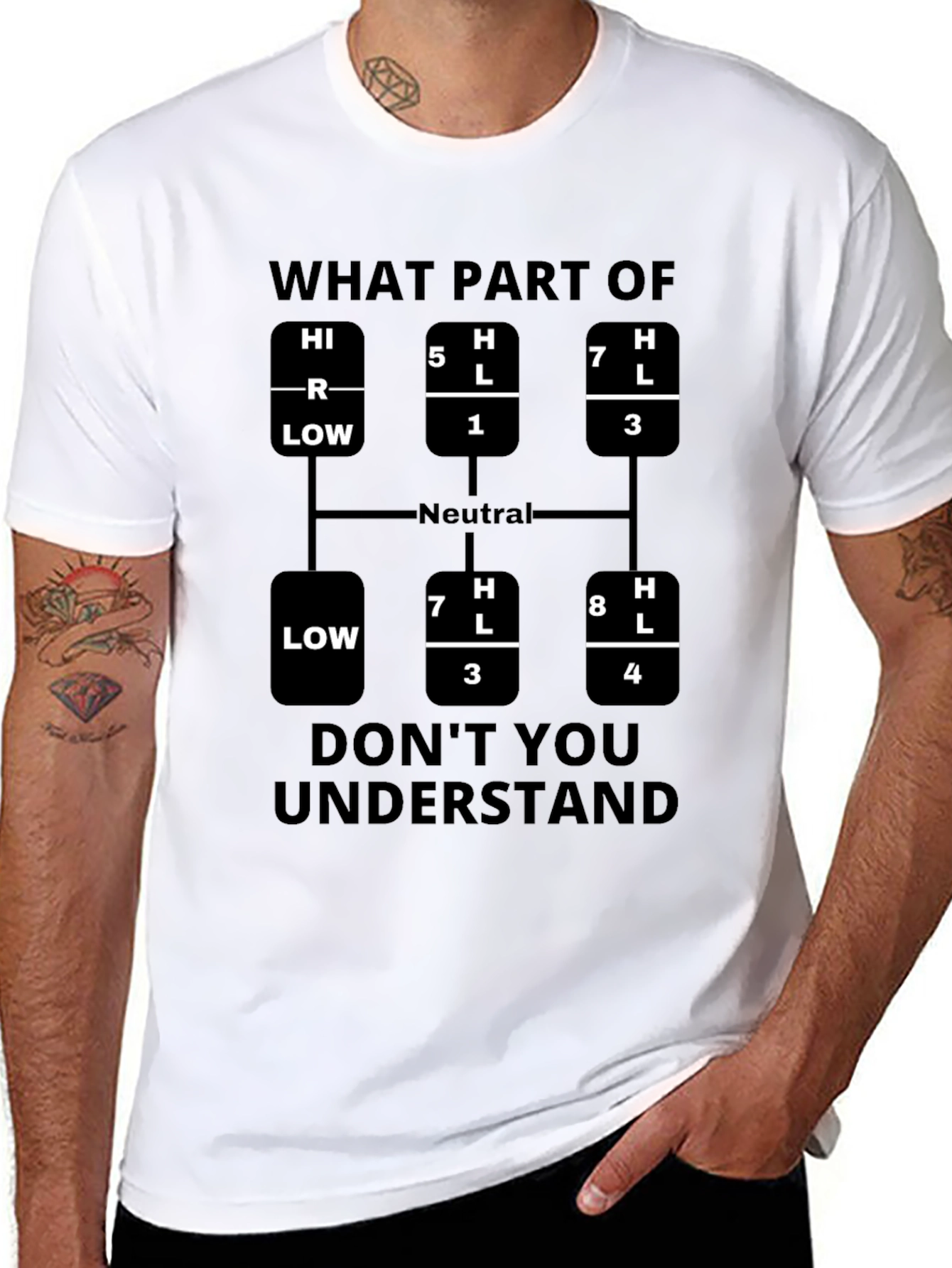 Trucker Gear Shift Pattern T-Shirt