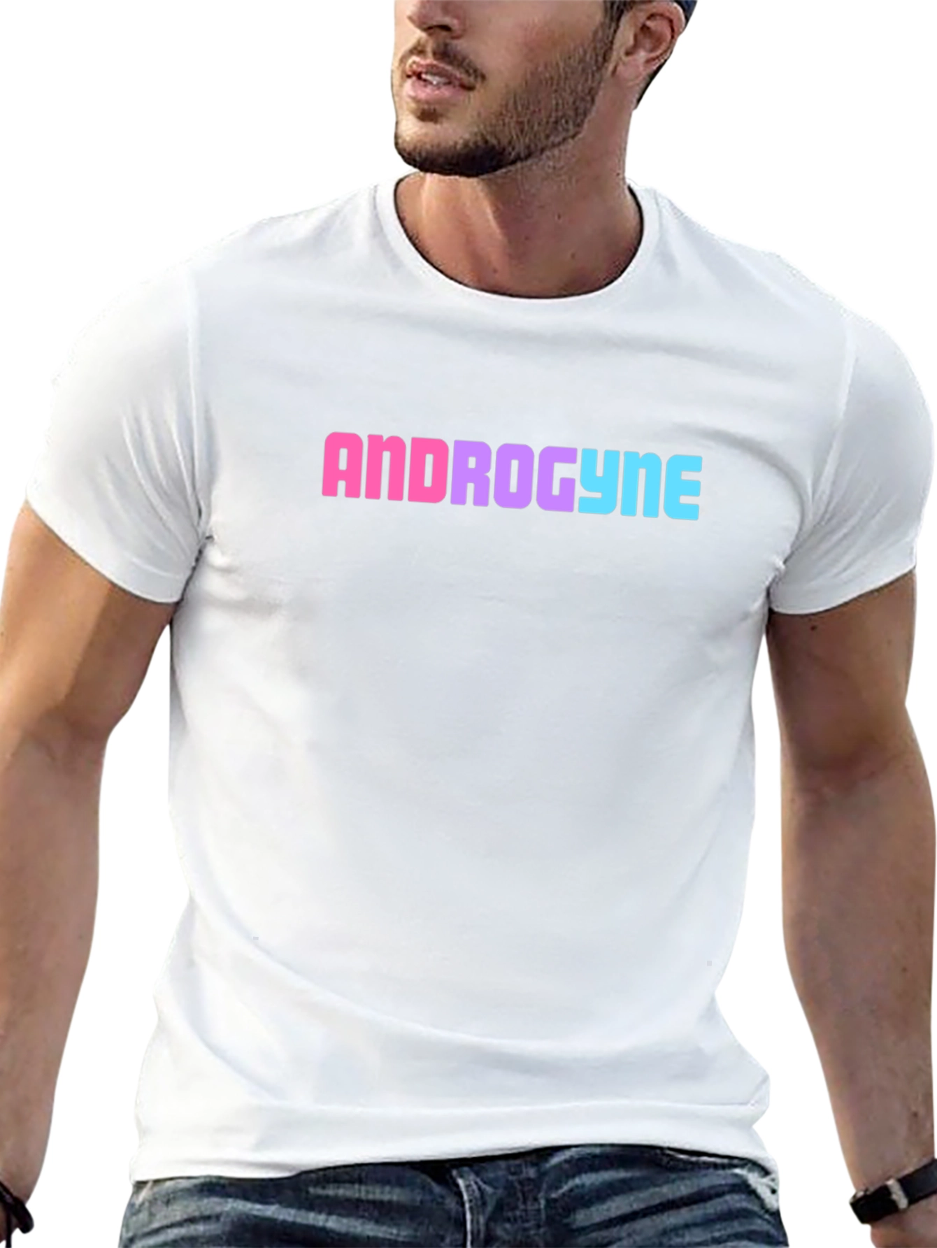 Androgyne Gradient Text Black T-Shirt