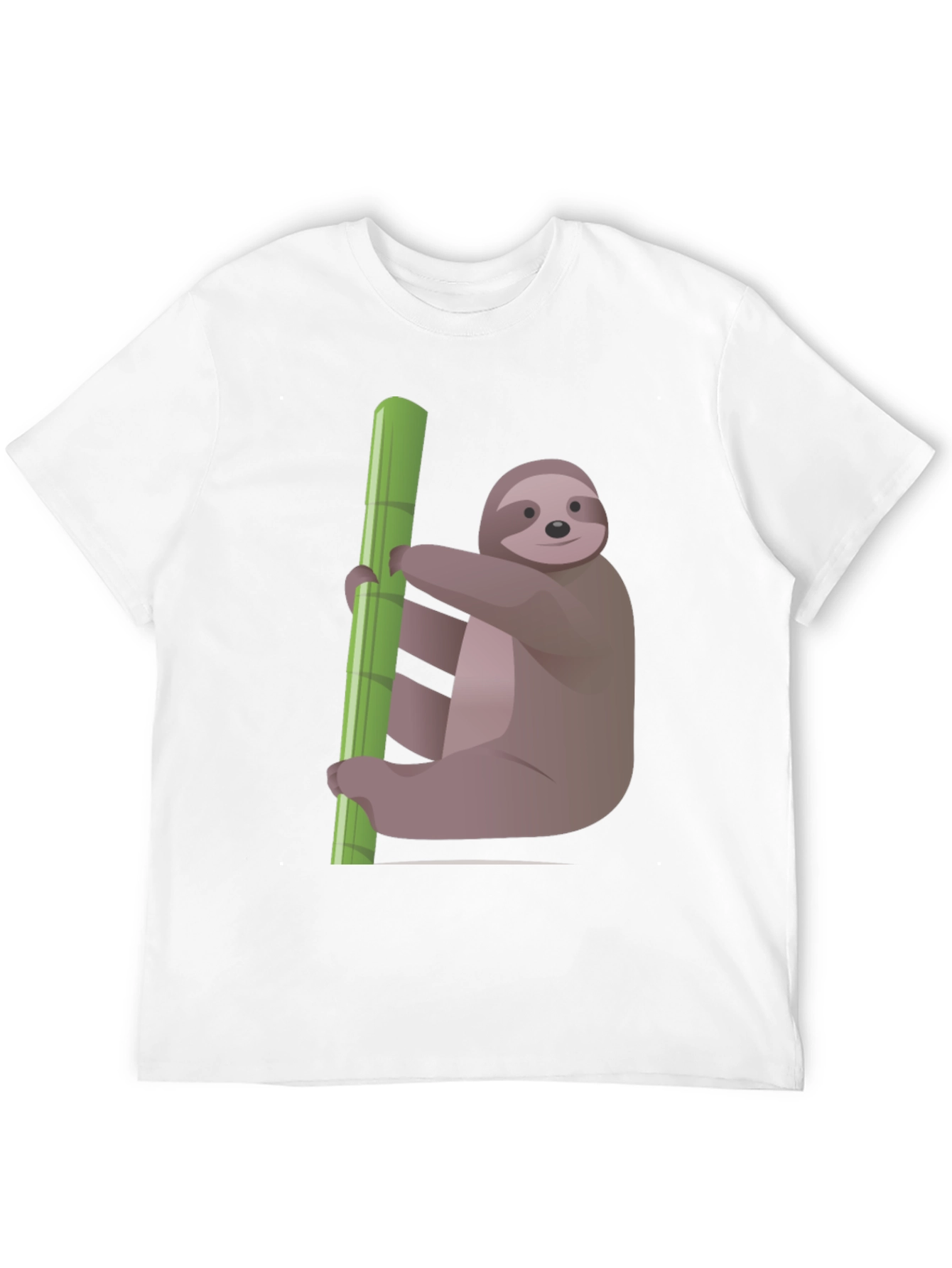 Cute Sloth Hugging Bamboo T-Shirt - Black