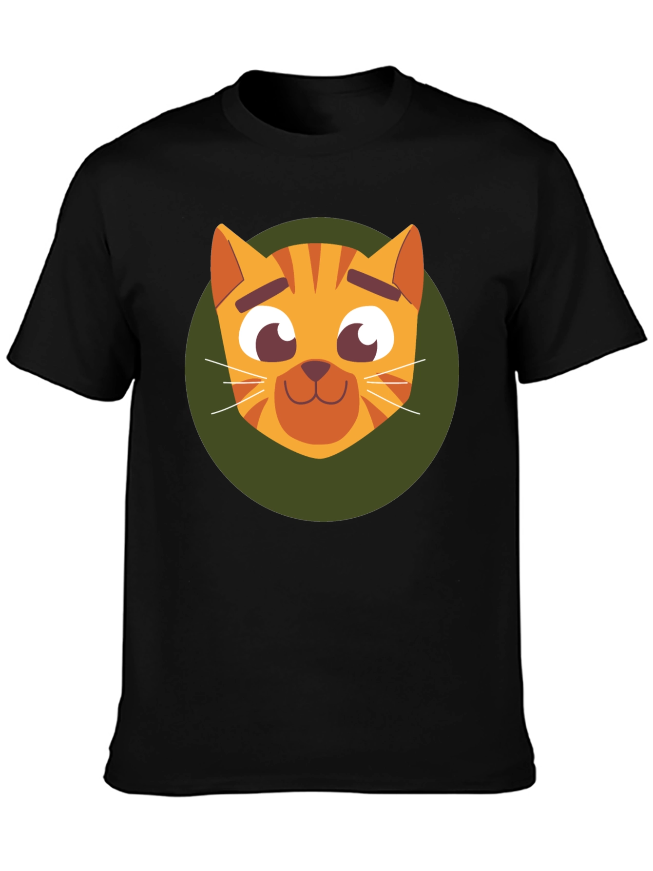 Cute Cartoon Cat Graphic T-Shirt - Soft Black Tee