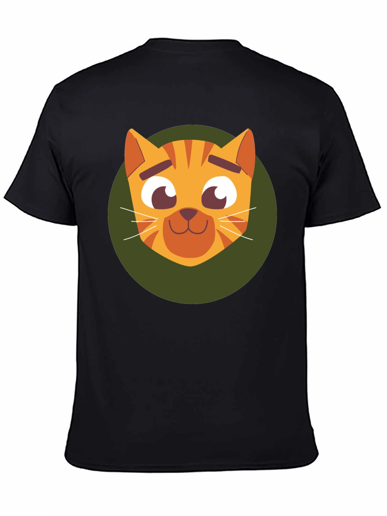 Cute Cartoon Cat Graphic T-Shirt - Soft Black Tee