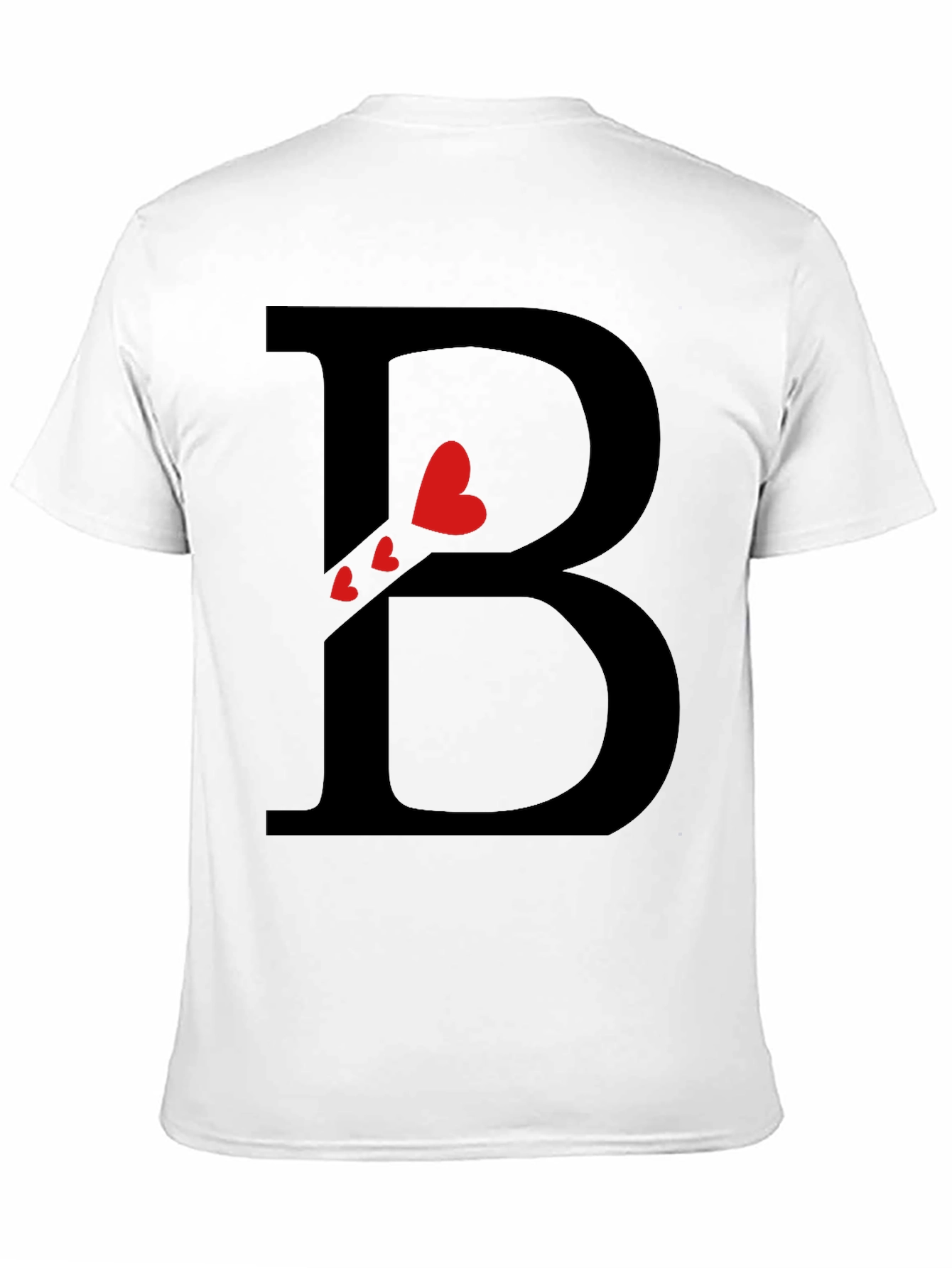 Heart Initial B Black T-Shirt