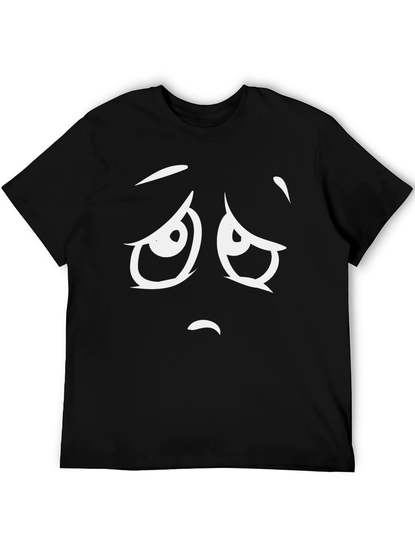 Sad Face Graphic T-Shirt - Unisex Black Tee