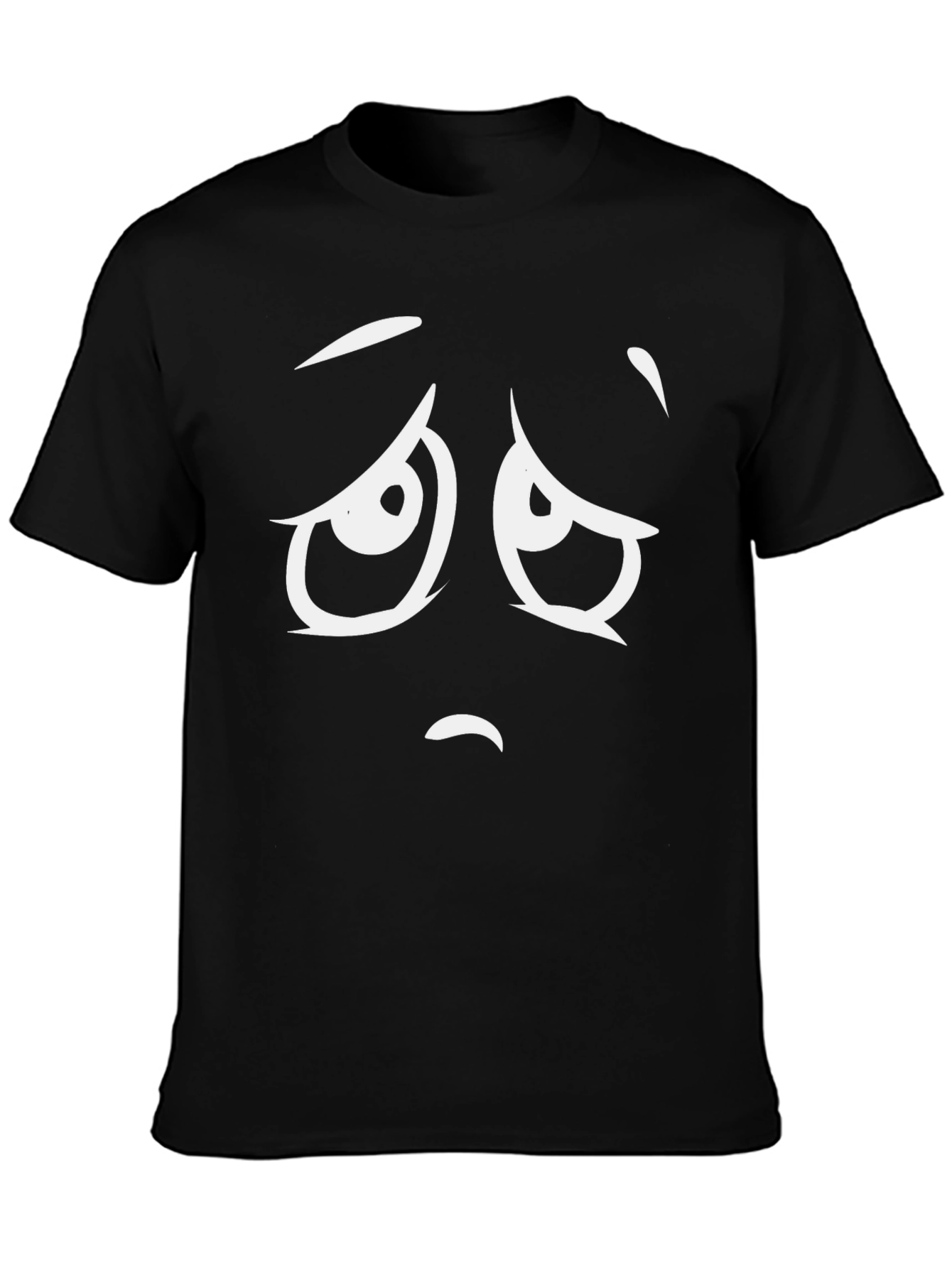 Sad Face Graphic T-Shirt - Unisex Black Tee