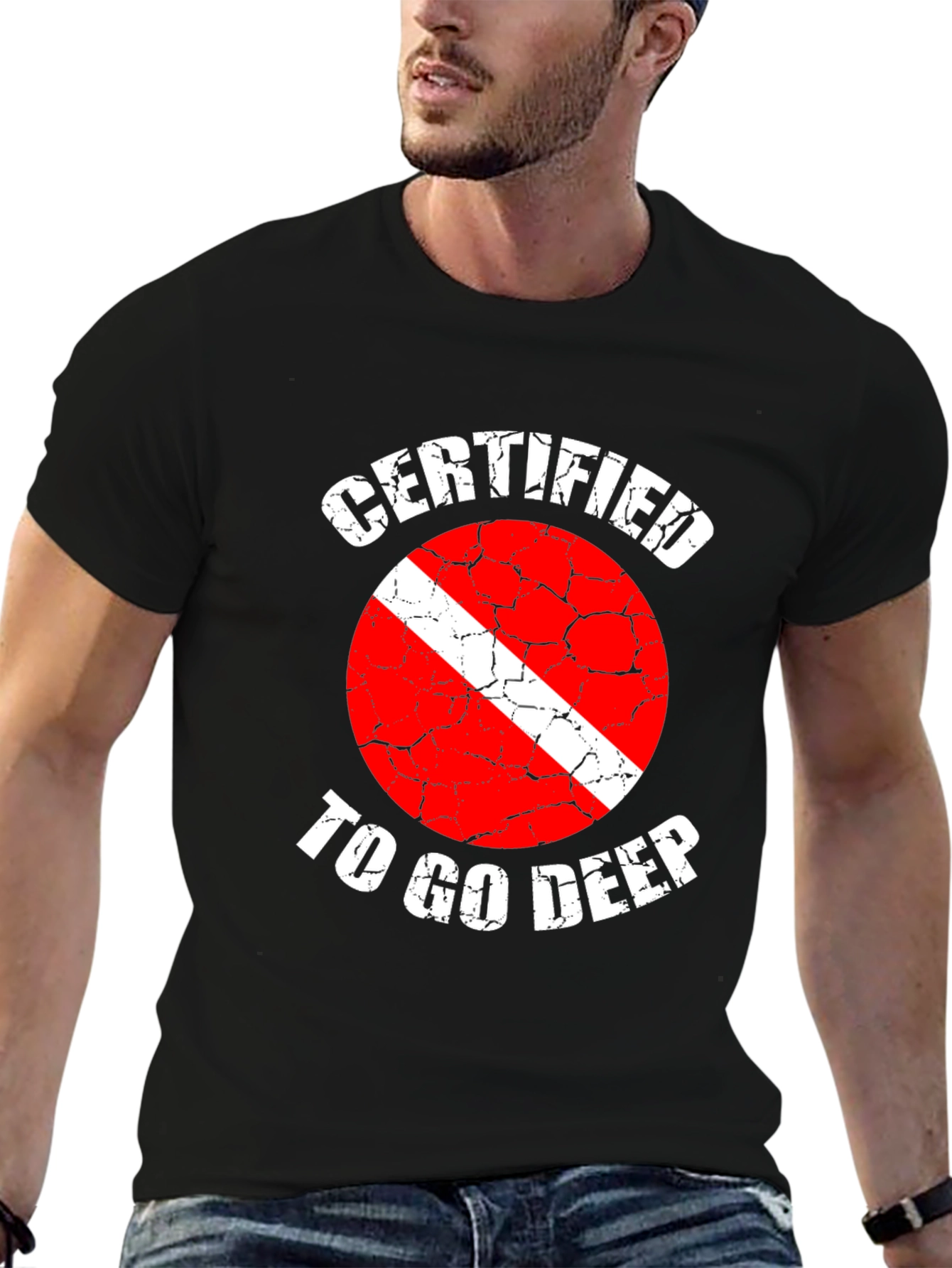 Certified Diver - Go Deep T-Shirt - Black