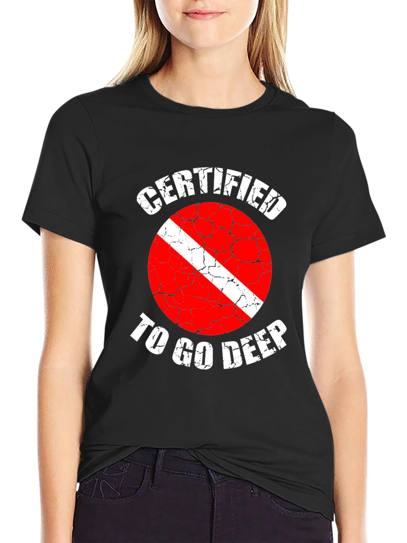 Certified Diver - Go Deep T-Shirt - Black