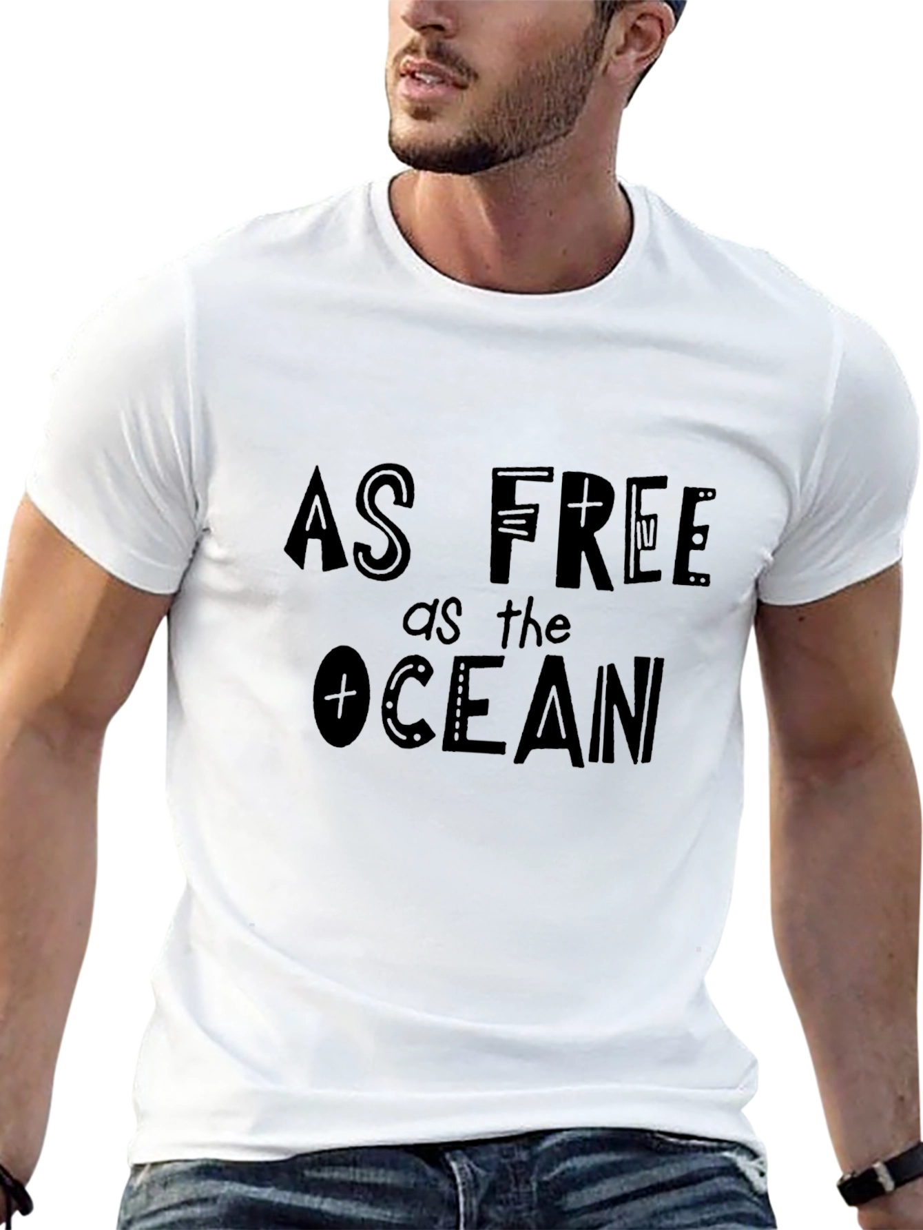 As Free as the Ocean Black T-Shirt