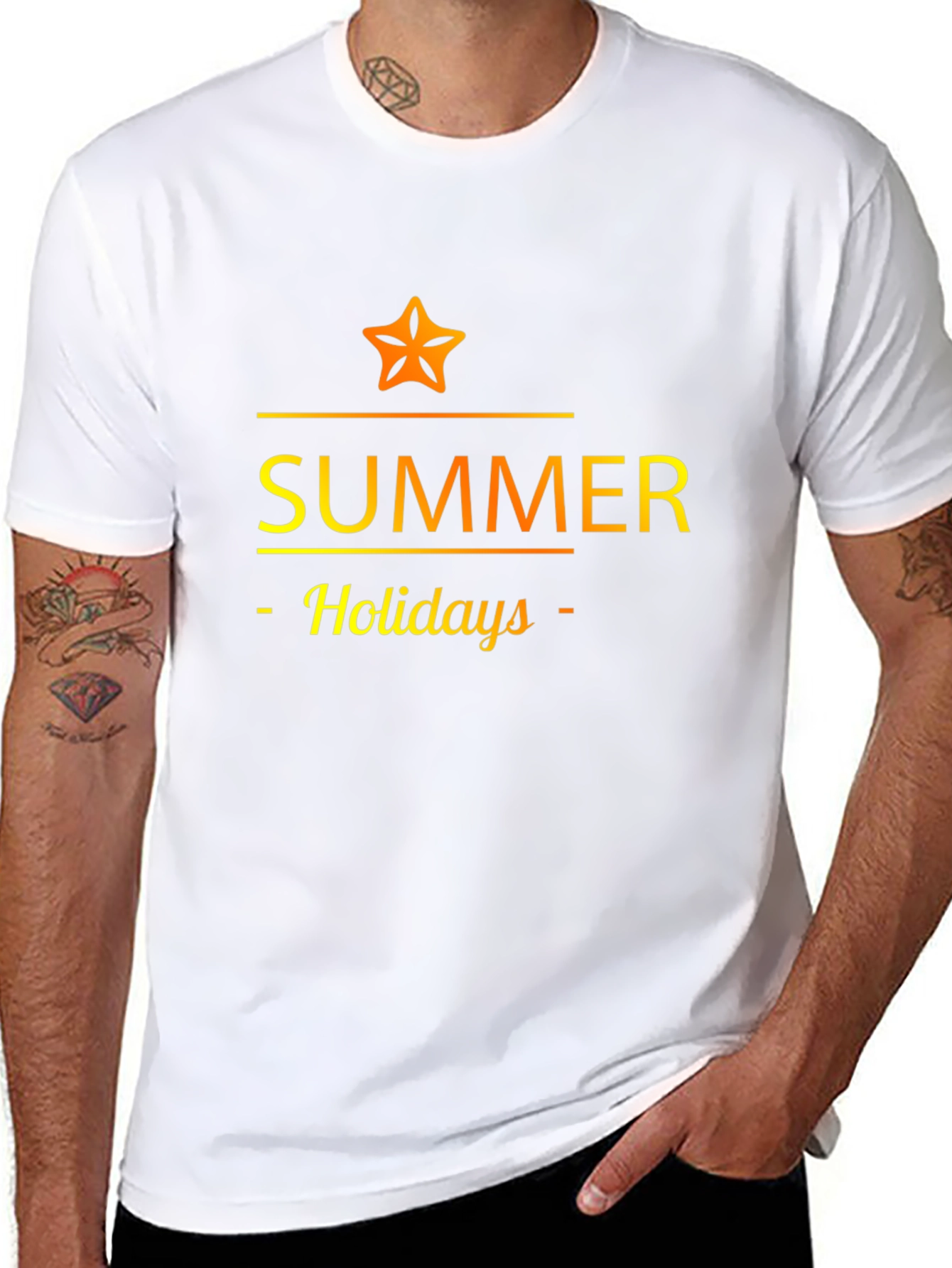 Summer Holidays Graphic Tee - Black Casual T-Shirt