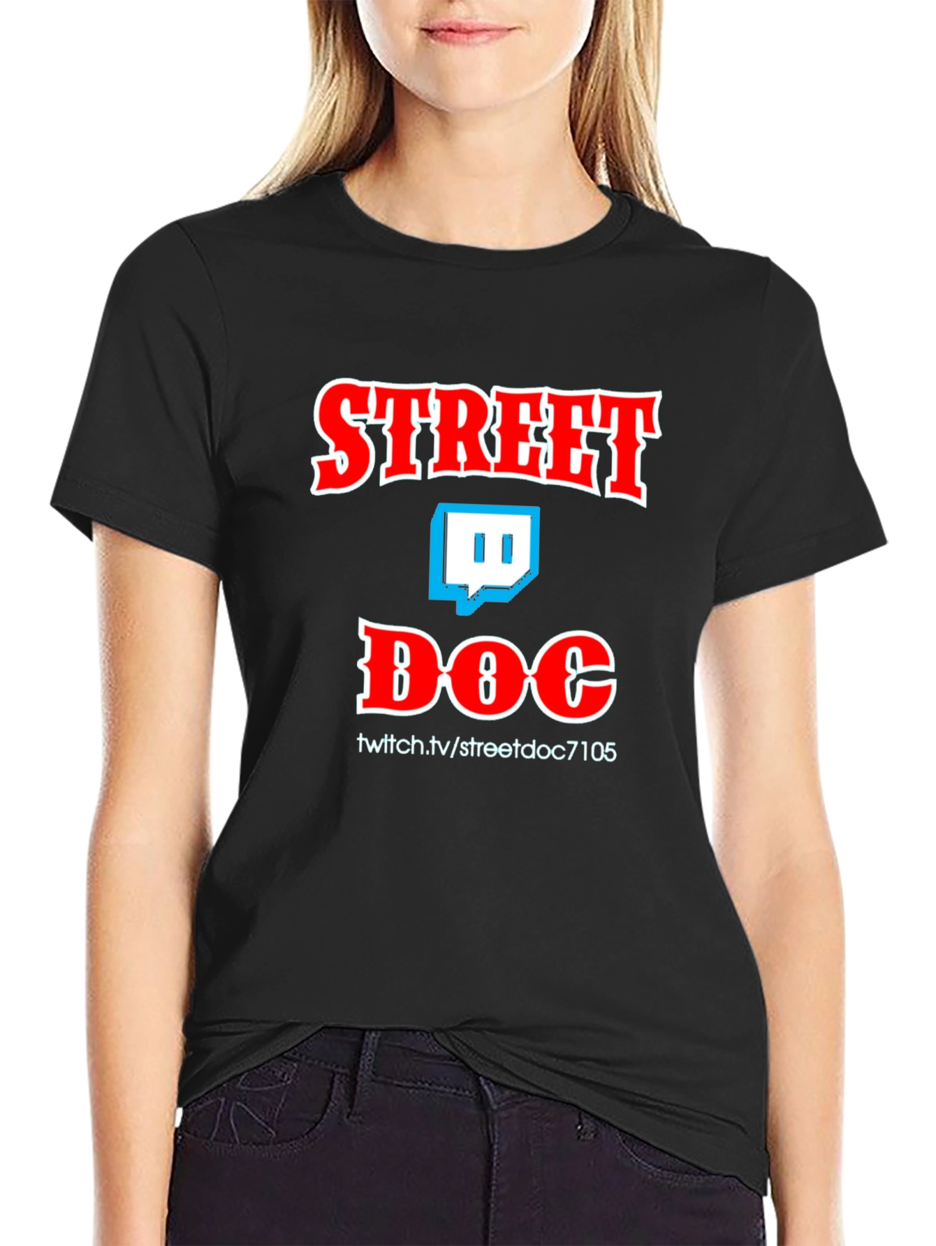 Street Doc Black T-Shirt Twitch Streamer Graphic Tee