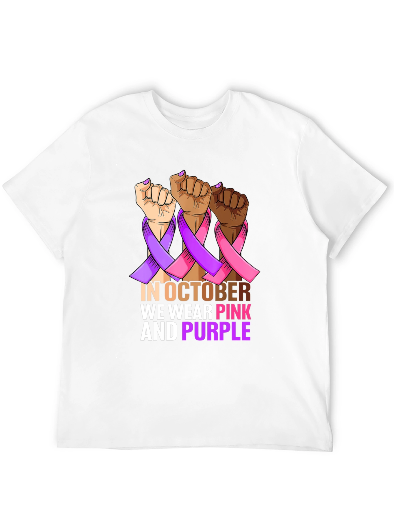 In October We Wear Pink and Purple T-Shirt